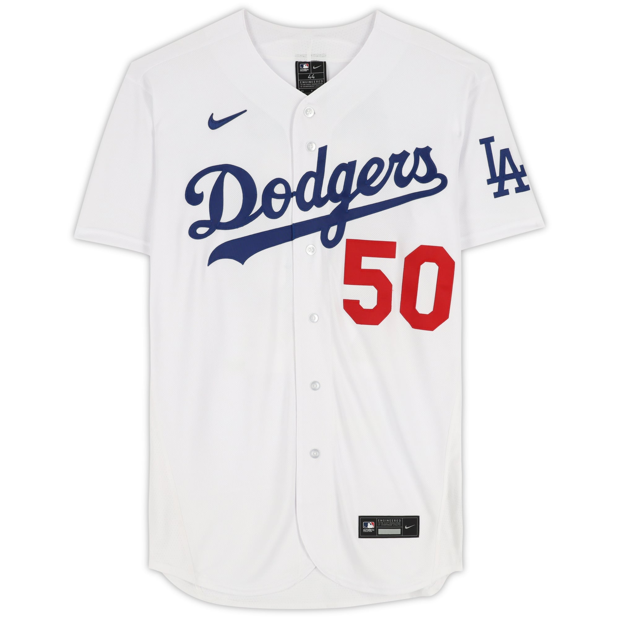 Maillot Nike blanc authentique autographié par Mookie Betts des Los Angeles Dodgers - Illustration de David Arrigo - Édition limitée n° 1/1 - GD53503178