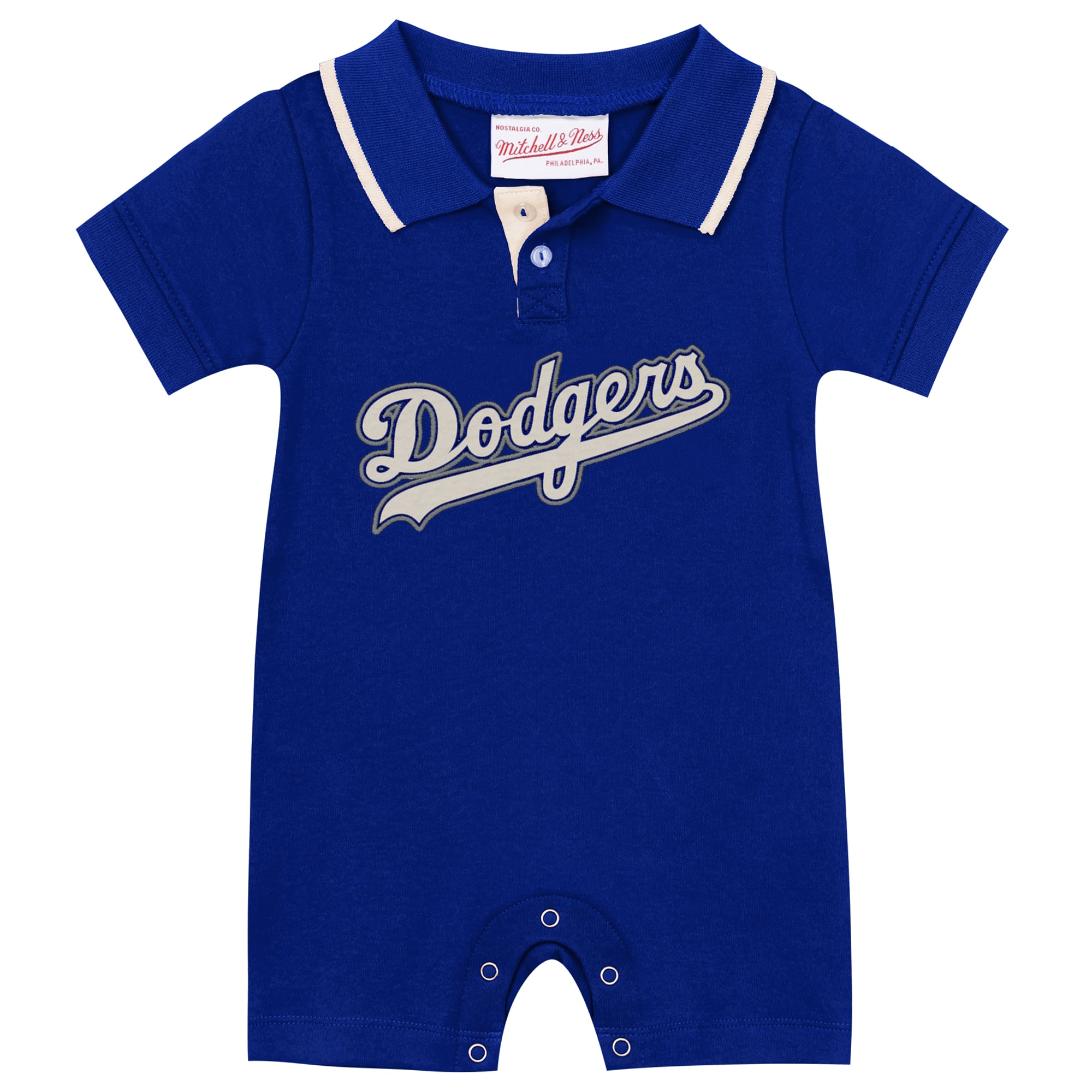 Grenouillère rugby rétro Mitchell & Ness Royal Los Angeles Dodgers Cooperstown Collection pour nouveau-nés et bébés