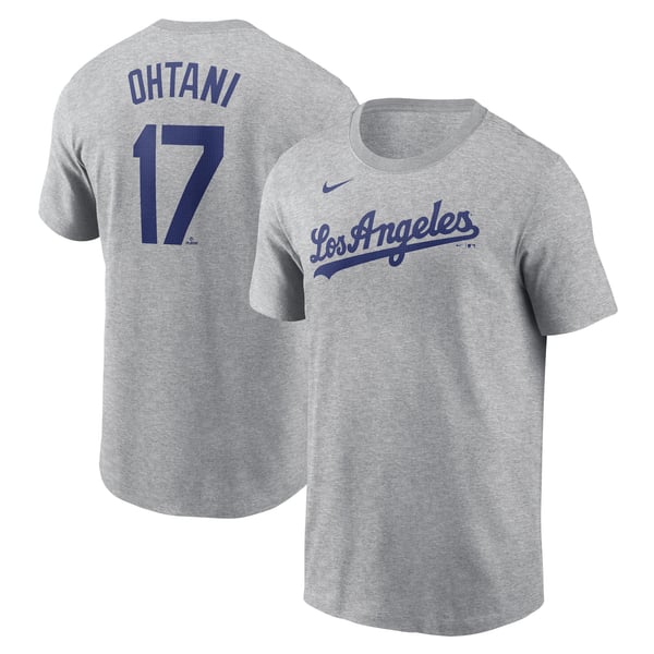 NIKE ドジャース 大谷翔平 ネーム＆ナンバー Tシャツ グレー