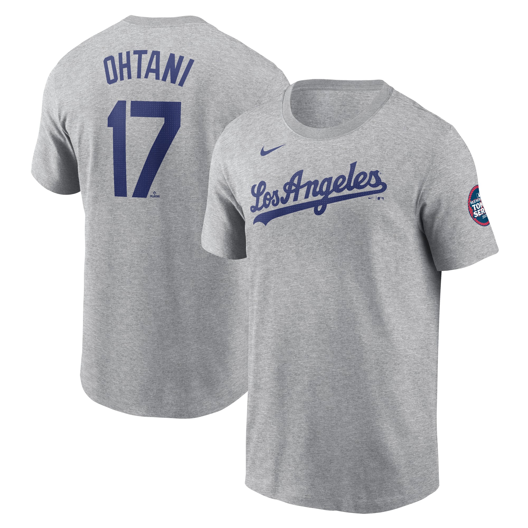 NIKE ドジャース 大谷翔平 ネーム＆ナンバー 背番号 Tシャツ グレー 