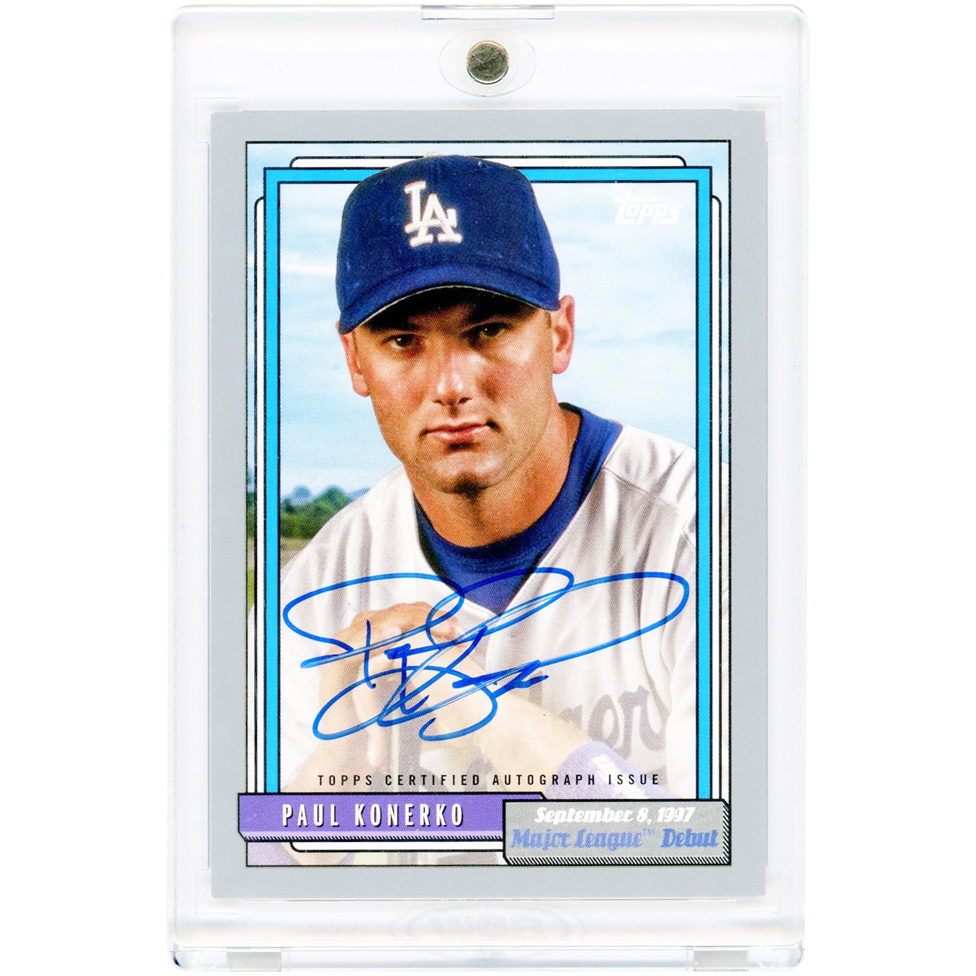 Carte autographiée de Paul Konerko (Los Angeles Dodgers), collection Topps Archives 2022, Topps MLB Debut Silver 1992, n° 72DB-PK, n° 94/99