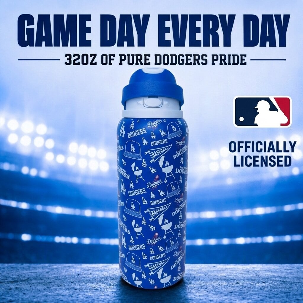 Pegasus Los Angeles Dodgers 32oz. Game Day Pennant Stainless Steel ProPress Water Bottle