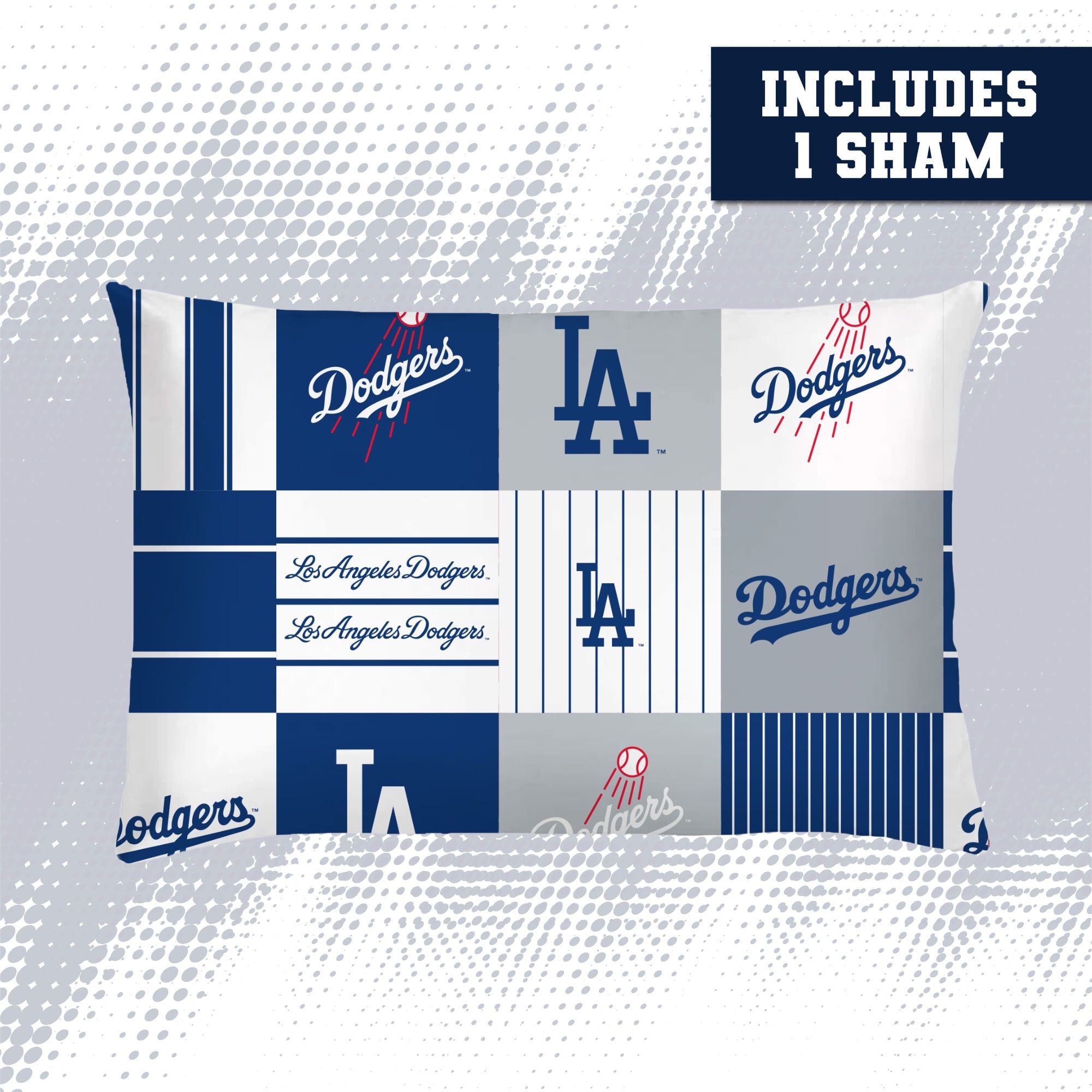 Ensemble de literie deux pièces Pegasus Los Angeles Dodgers Patchwork Plaid Twin/Twin XL