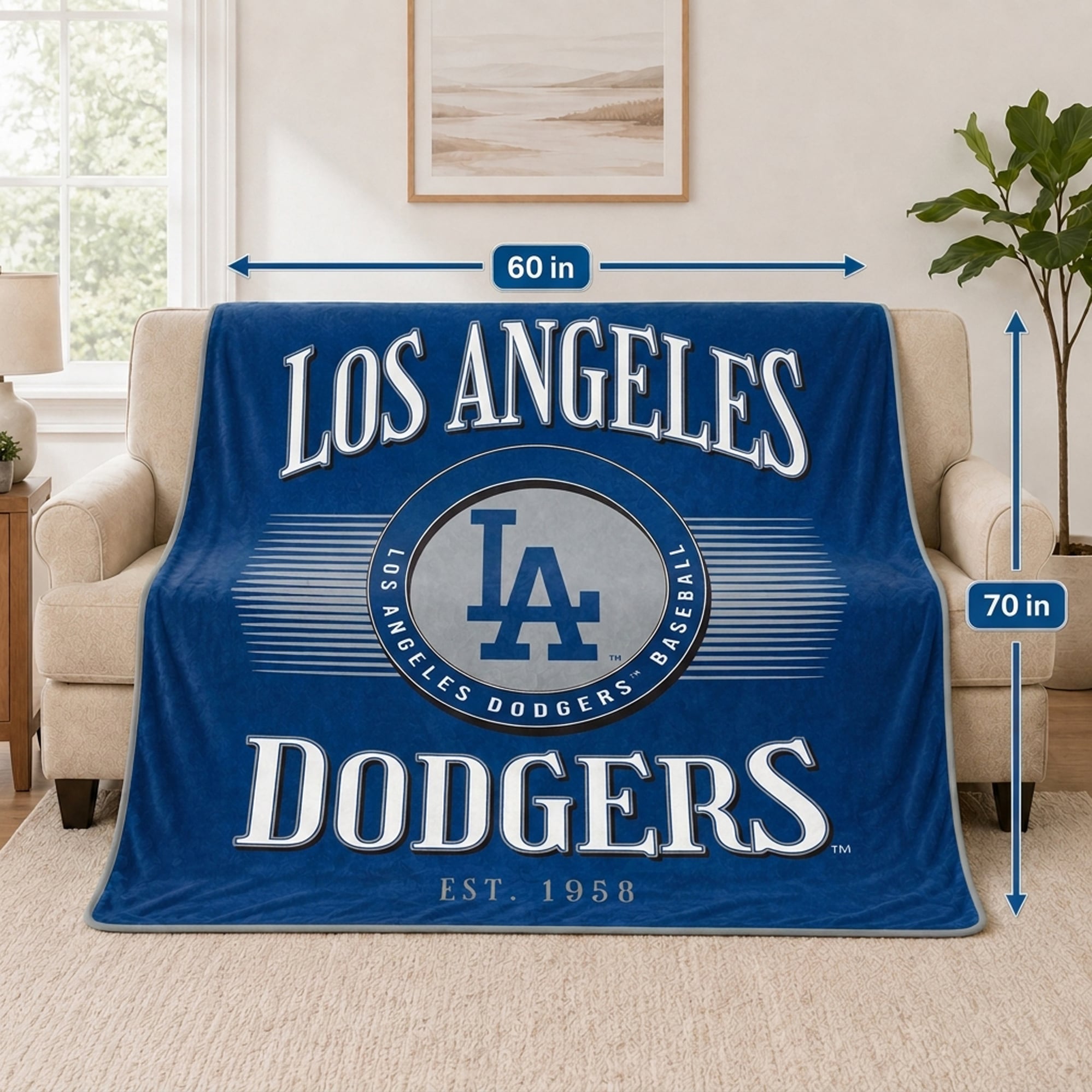 Couverture Pegasus Los Angeles Dodgers Spotlight Arch 60" x 70" ultra douce