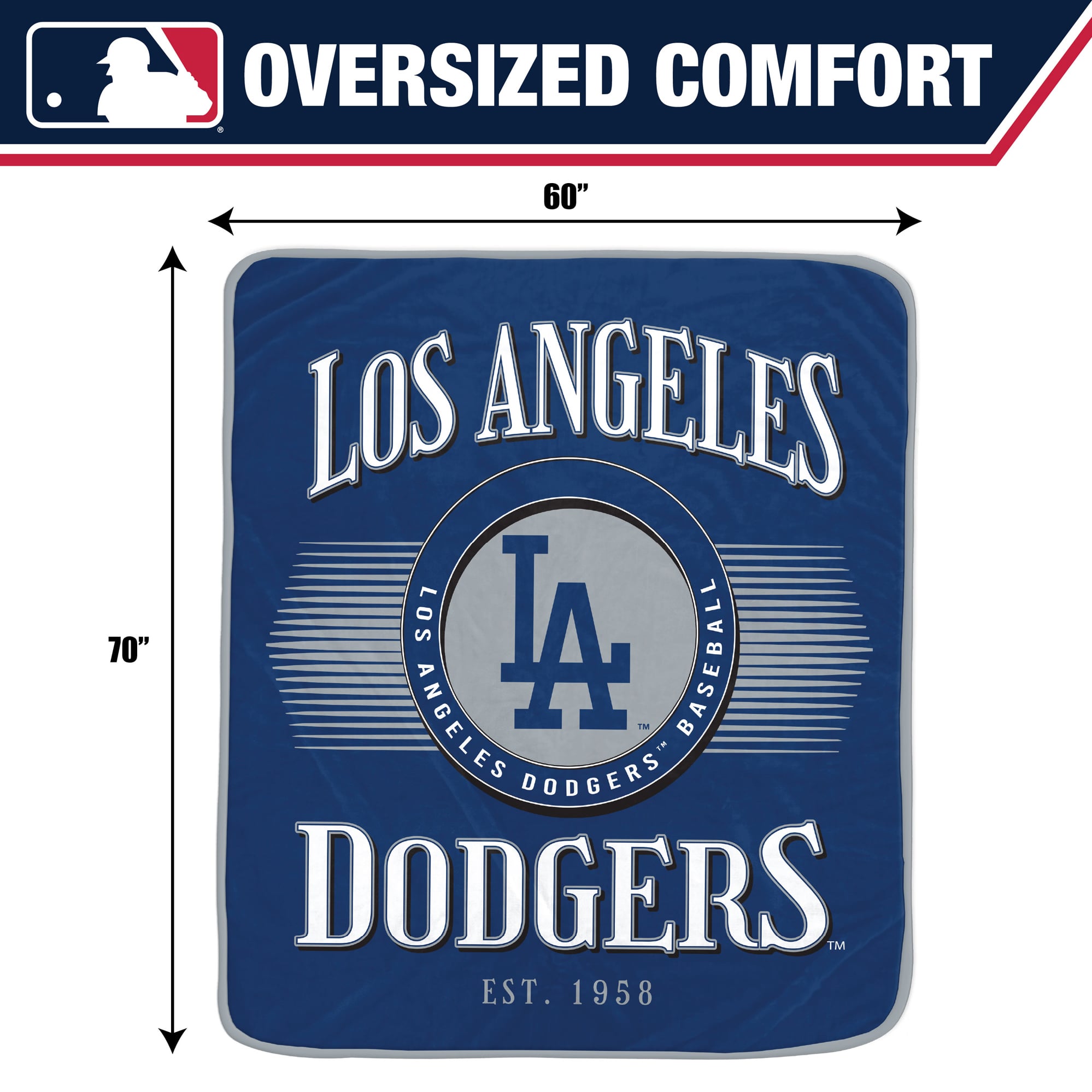 Couverture Pegasus Los Angeles Dodgers Spotlight Arch 60" x 70" ultra douce