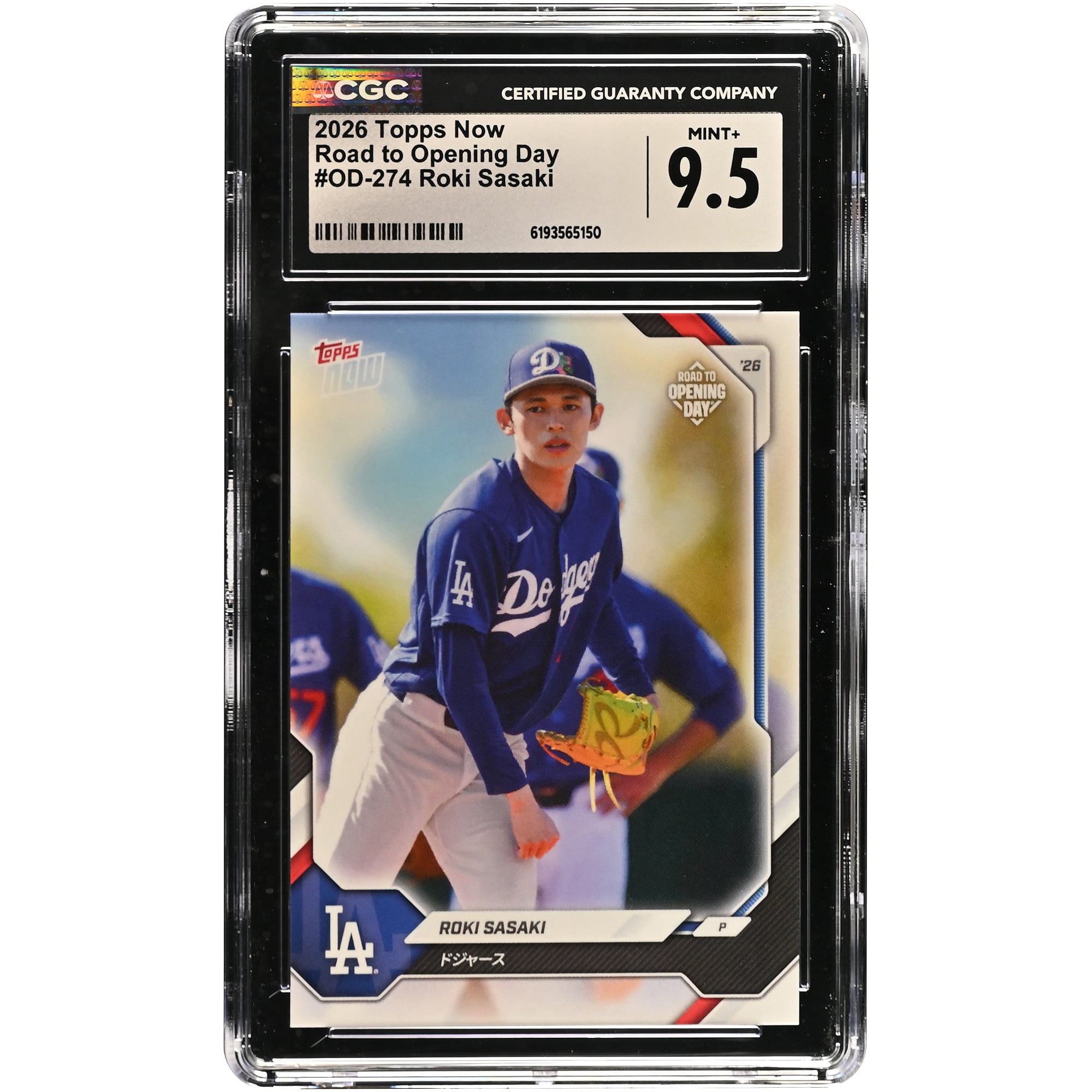 Carte Roki Sasaki Los Angeles Dodgers 2026 Topps Now Road to Opening Day - Édition Japon #OD-274, authentifiée CGC 9.5