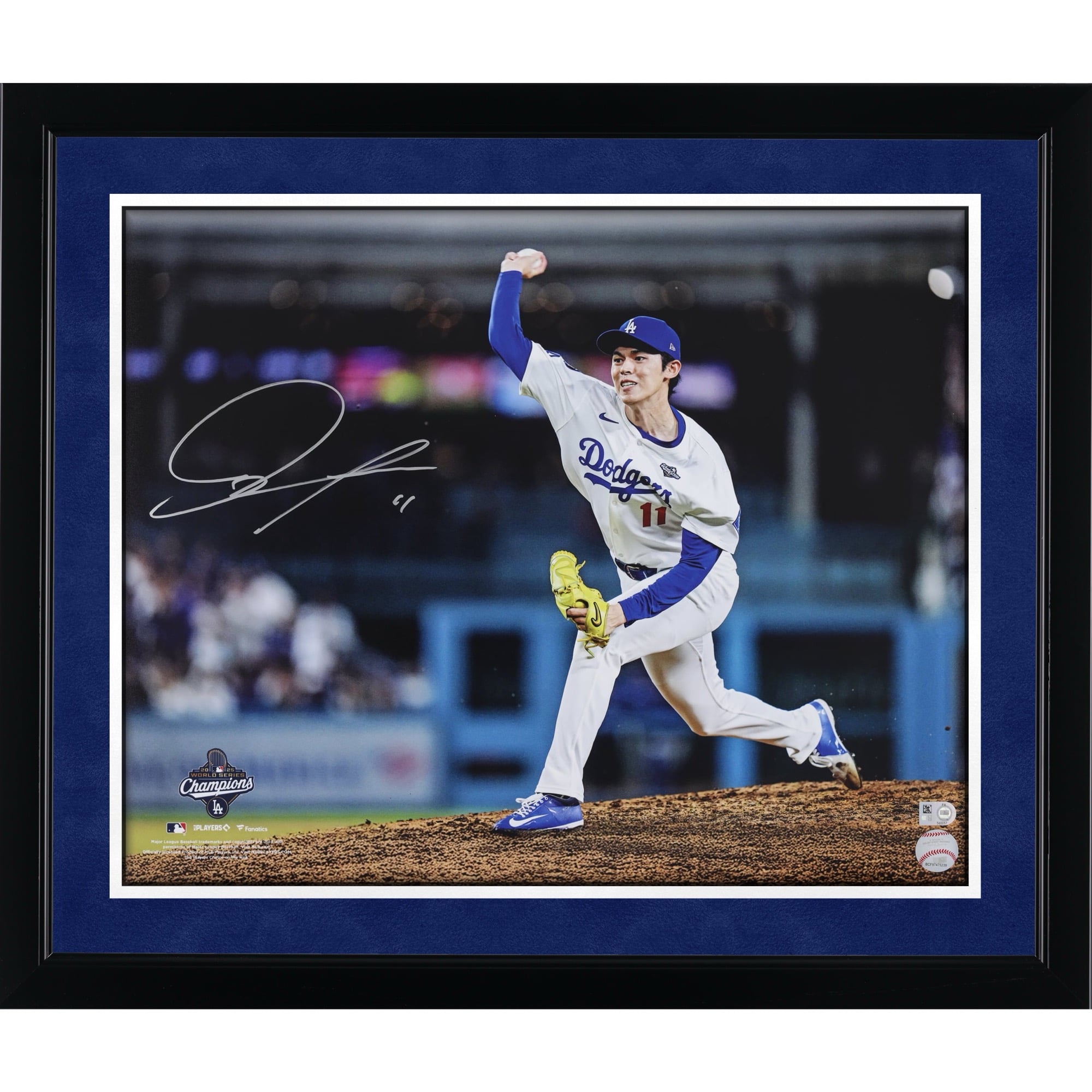 Roki Sasaki Los Angeles Dodgers Autographed 2025 World Series Champions 16" x 20" Photograph