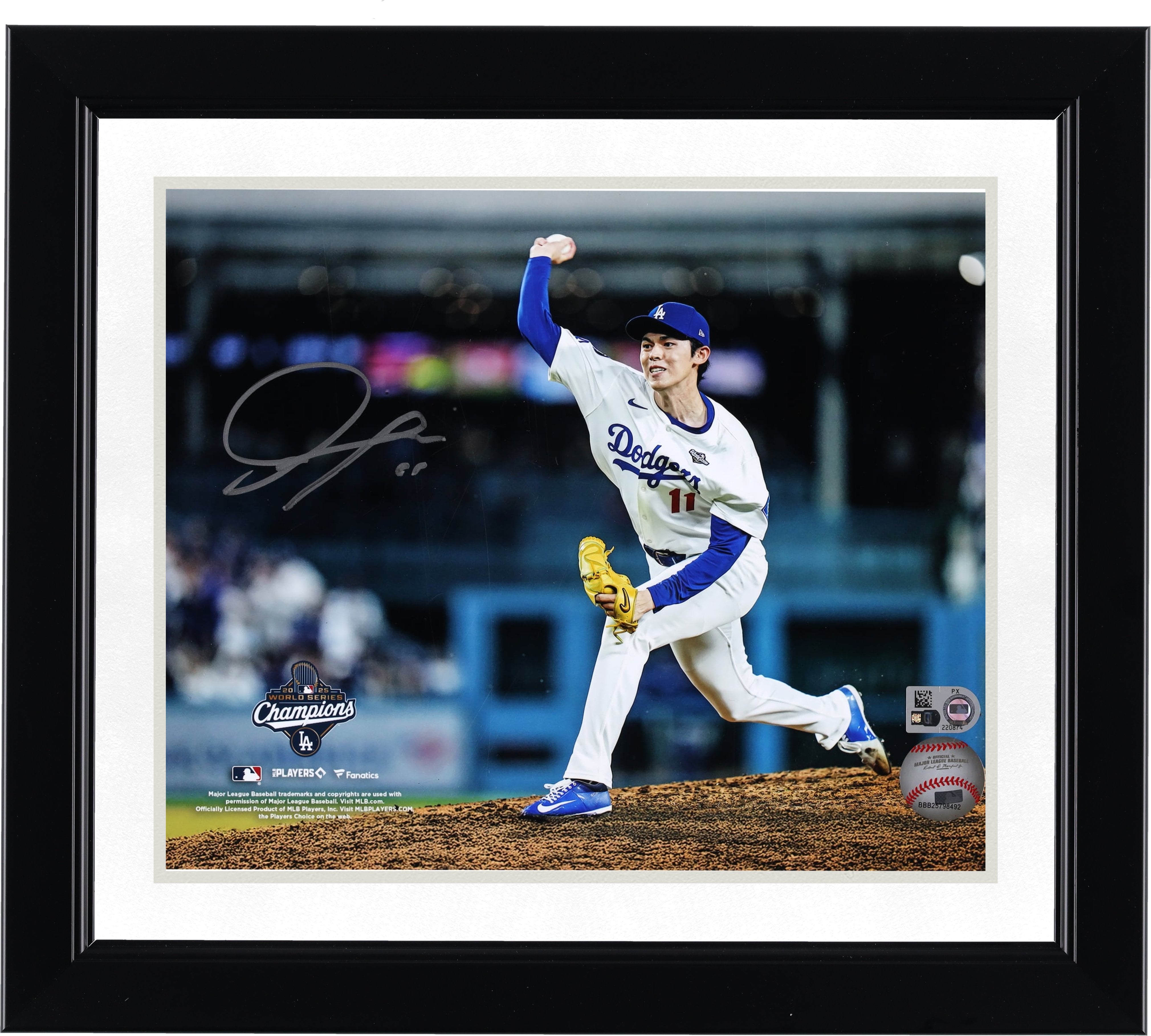 Roki Sasaki Los Angeles Dodgers Autographed 2025 World Series Champions 8" x 10" Photograph