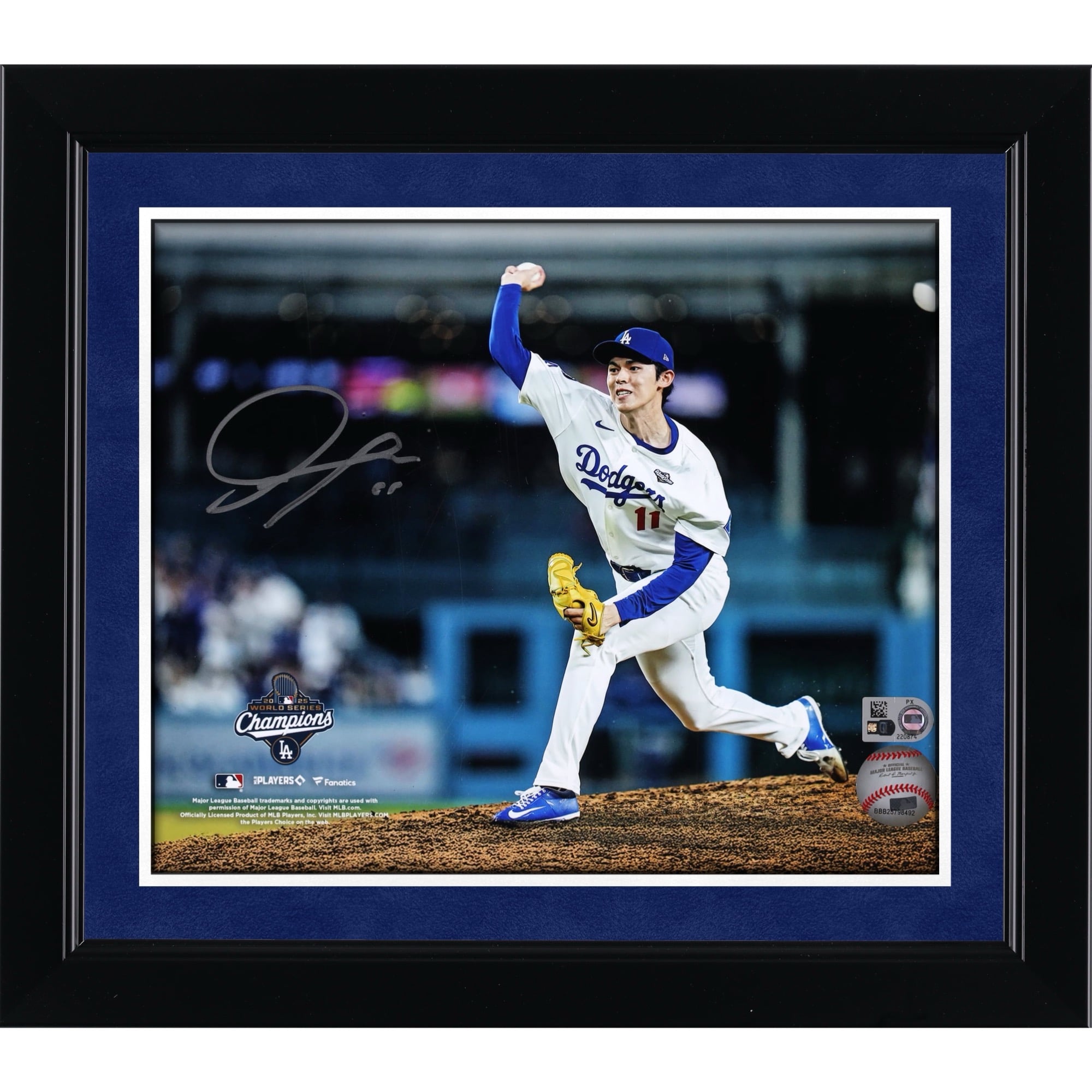 Roki Sasaki Los Angeles Dodgers Autographed 2025 World Series Champions 8" x 10" Photograph
