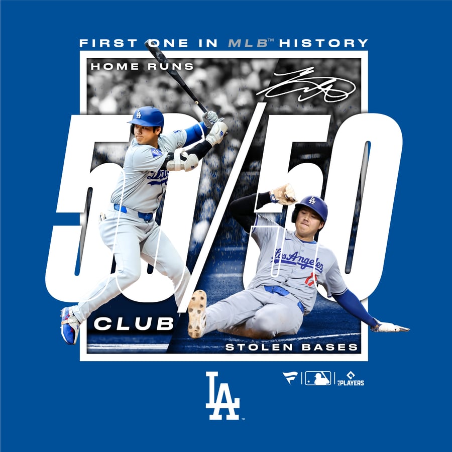大谷翔平 50-50 FIRST ONE IN MLB HISTORY Tシャツ