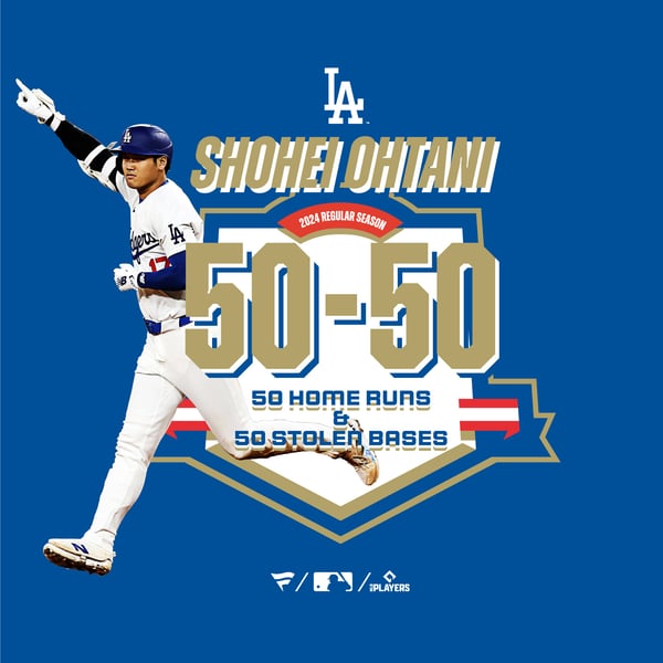 受注販売】大谷翔平 50-50 Club 達成記念Tシャツ ブルー(受注期間:2024 