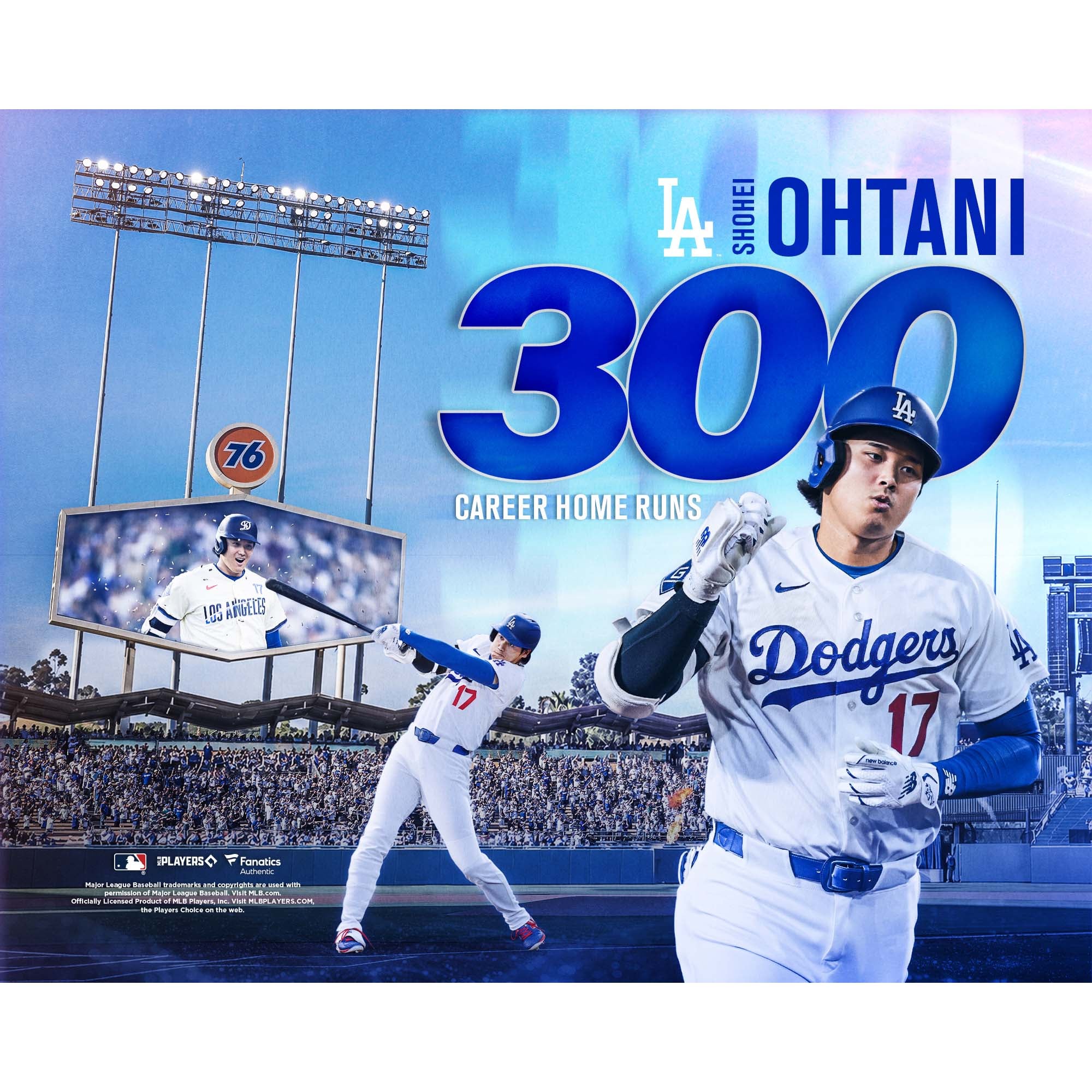 Shohei Ohtani Los Angeles Dodgers Unsigned 300th Career Home Run Collage Photograph