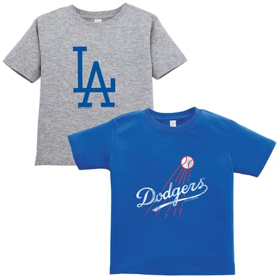 Los Angeles Dodgers Soft as a Grape Toddler Cooperstown Collection Two-Pack T-Shirt Set - Royal/Heather Gray