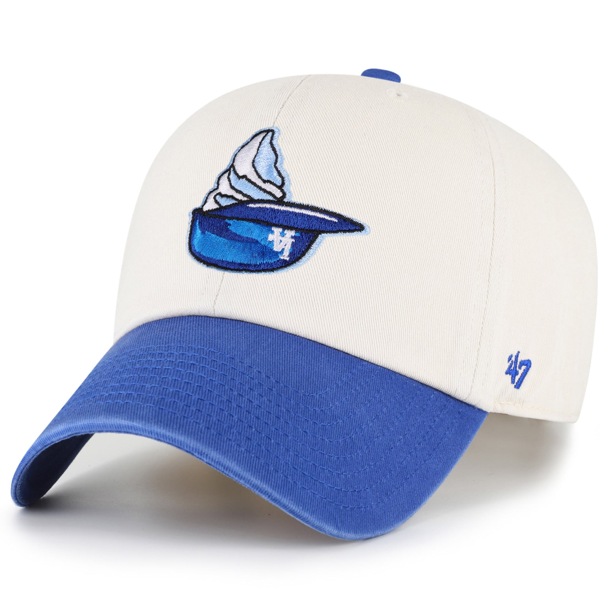 Unisex '47 Natural Los Angeles Dodgers Single Swirl Ice Cream Helmet 2.0 Clean Up Adjustable Hat