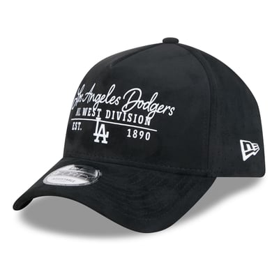 Los Angeles Dodgers New Era Unisex Script Text 9FORTY A-Frame Adjustable Hat - Black