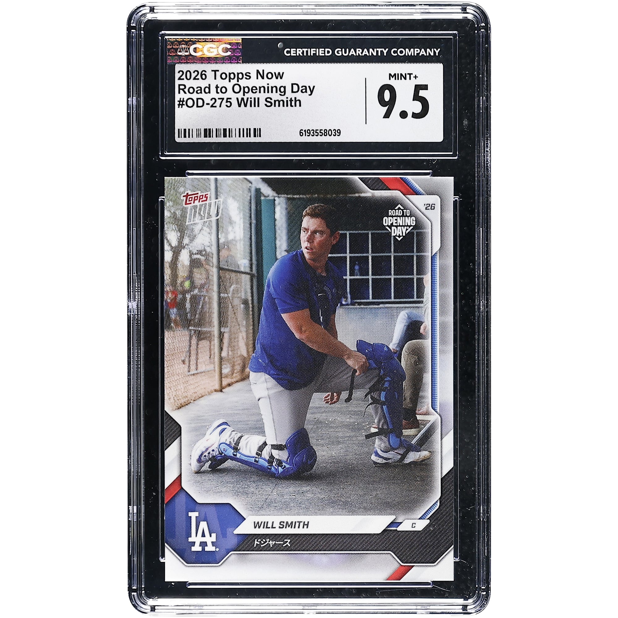 Carte Will Smith des Dodgers de Los Angeles 2026 Topps Now Road to Opening Day - Édition Japon #OD-275, authentifiée CGC 9.5