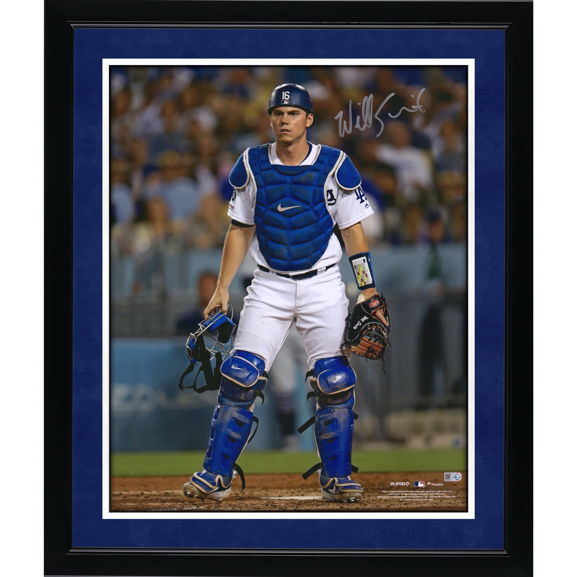 Will Smith Los Angeles Dodgers Autographed 16" x 20" Catchers Gear Photograph