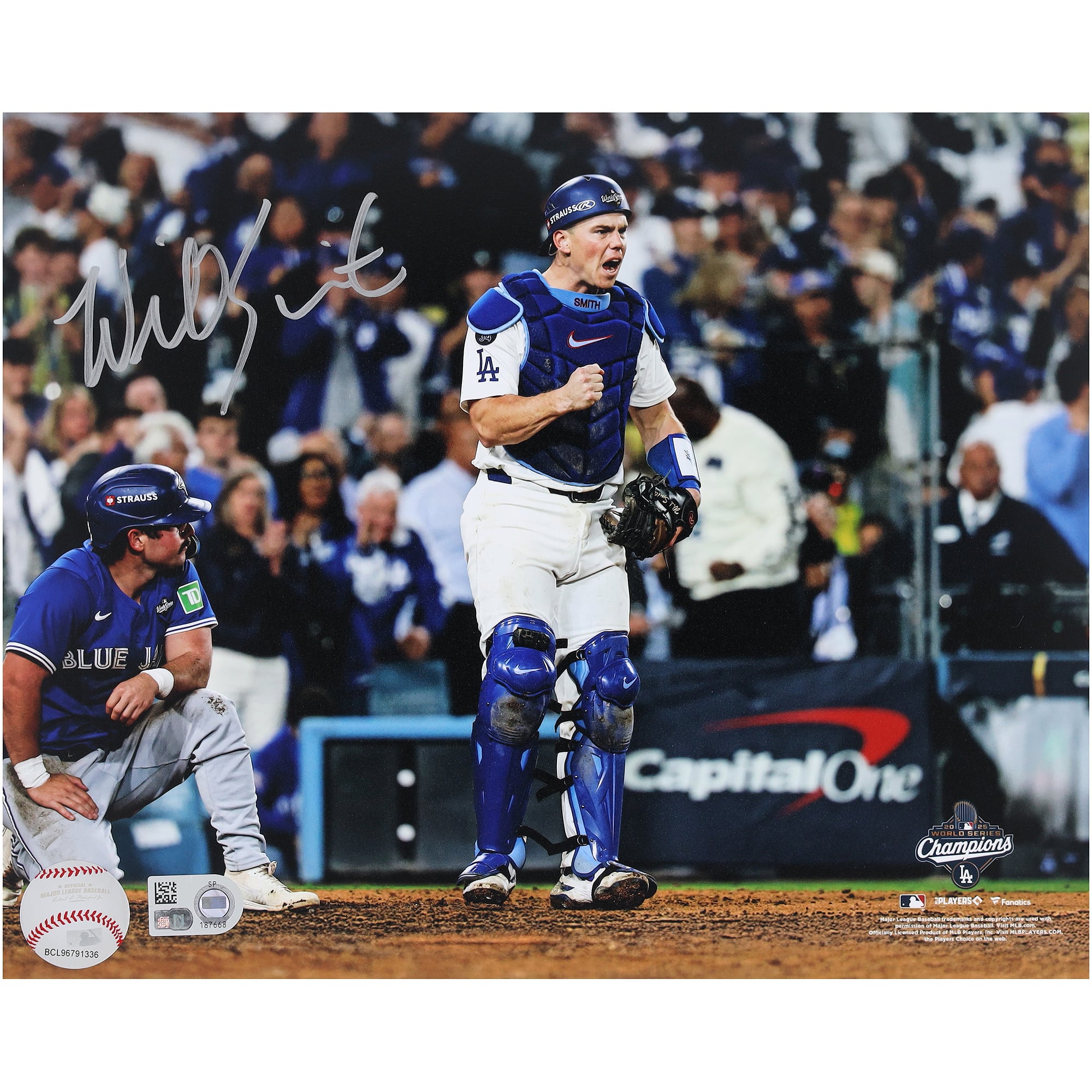 Will Smith Los Angeles Dodgers Autographed 2025 MLB World Series Champions 8" x 10" Photograph