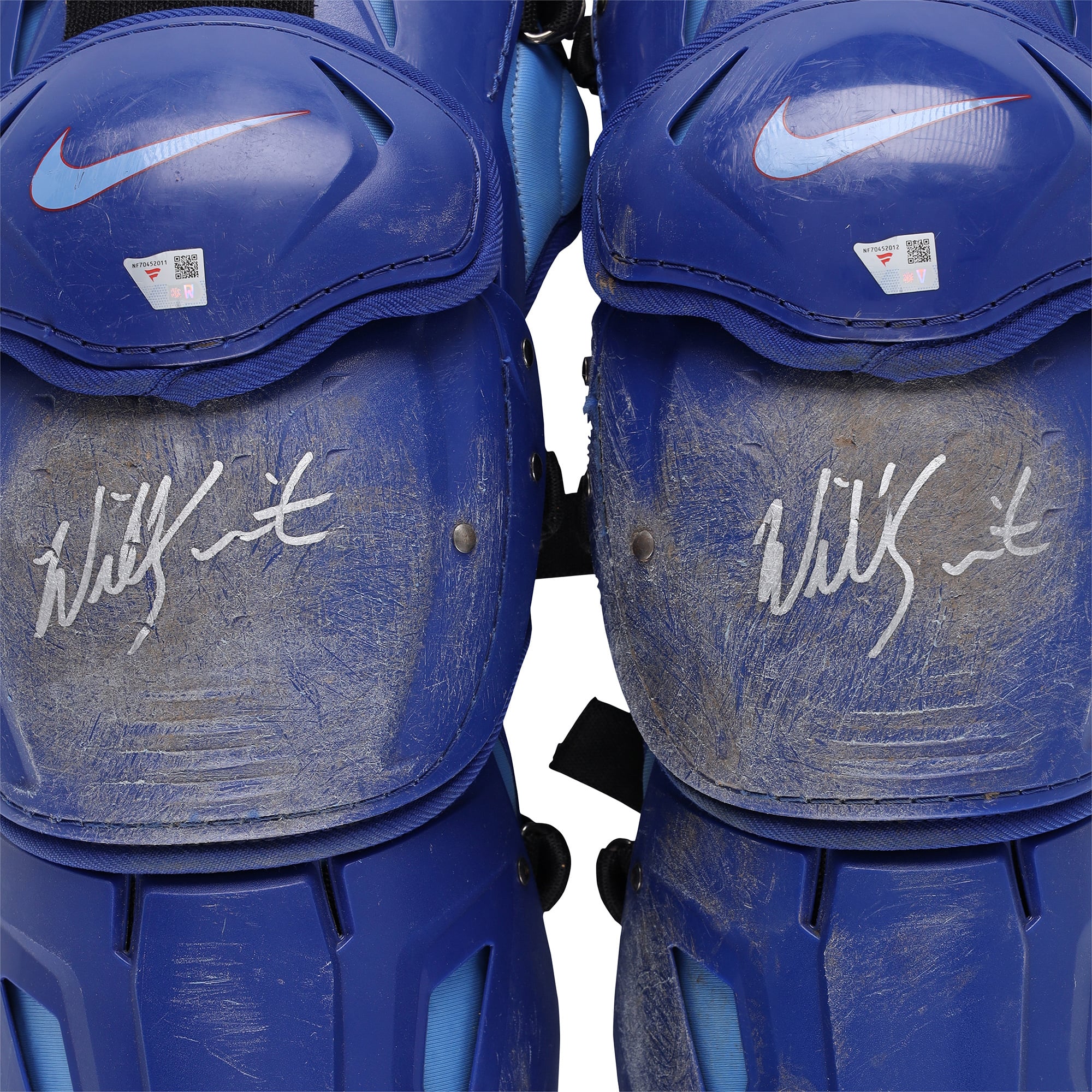 Will Smith Los Angeles Dodgers Autographed Game-Used Royal Nike Shin Guards vs. Toronto Blue Jays on October 29, 2025