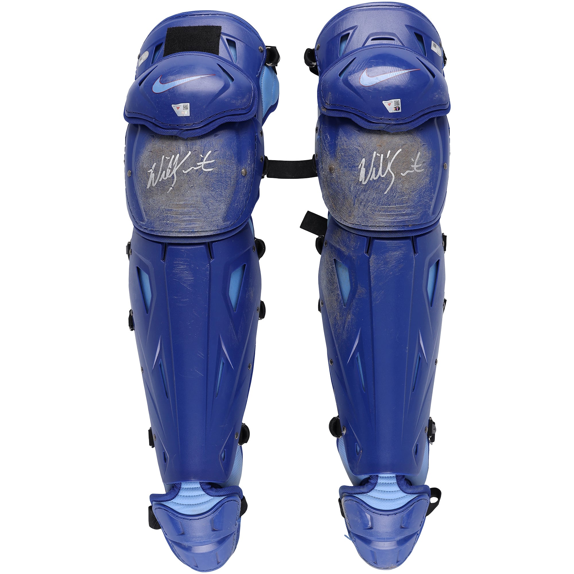 Will Smith Los Angeles Dodgers Autographed Game-Used Royal Nike Shin Guards vs. Toronto Blue Jays on October 29, 2025