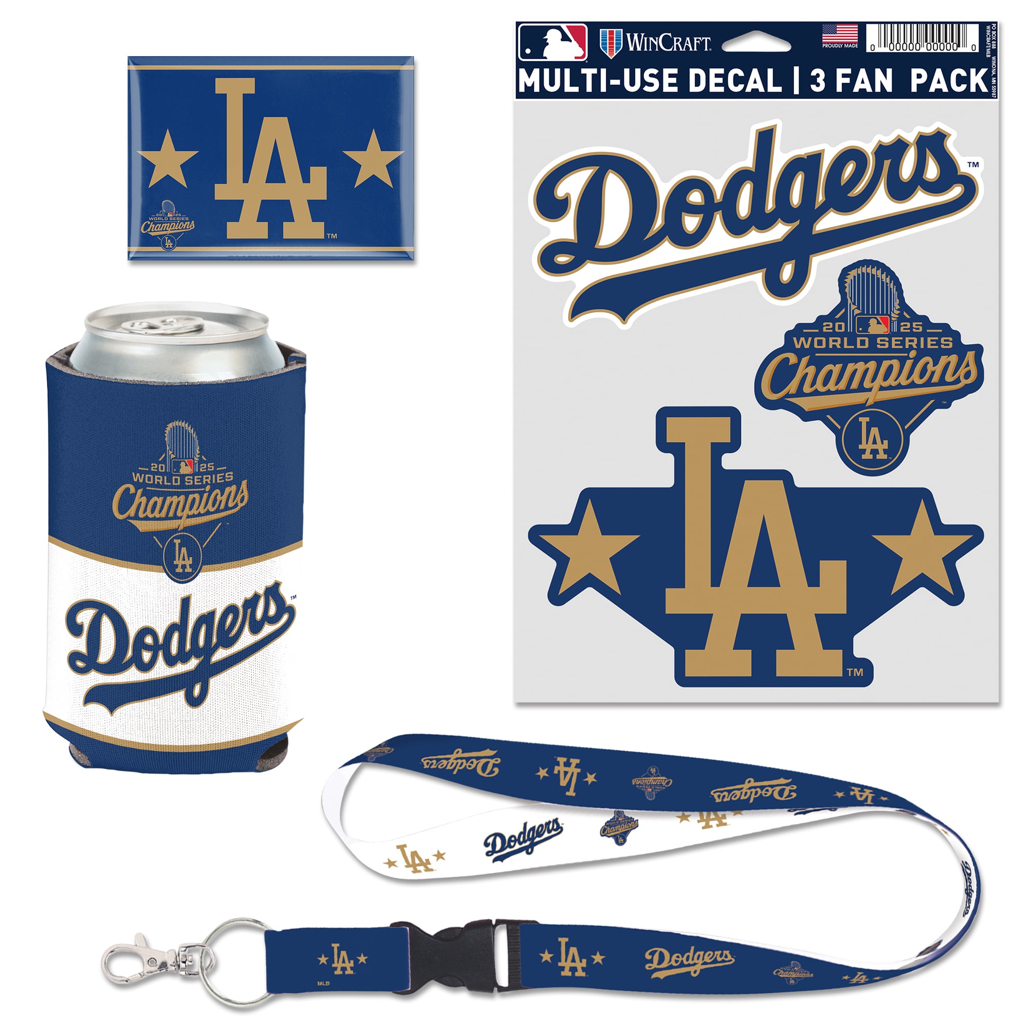 WinCraft Los Angeles Dodgers 2026 Gold Collection Four-Piece Fan Pack