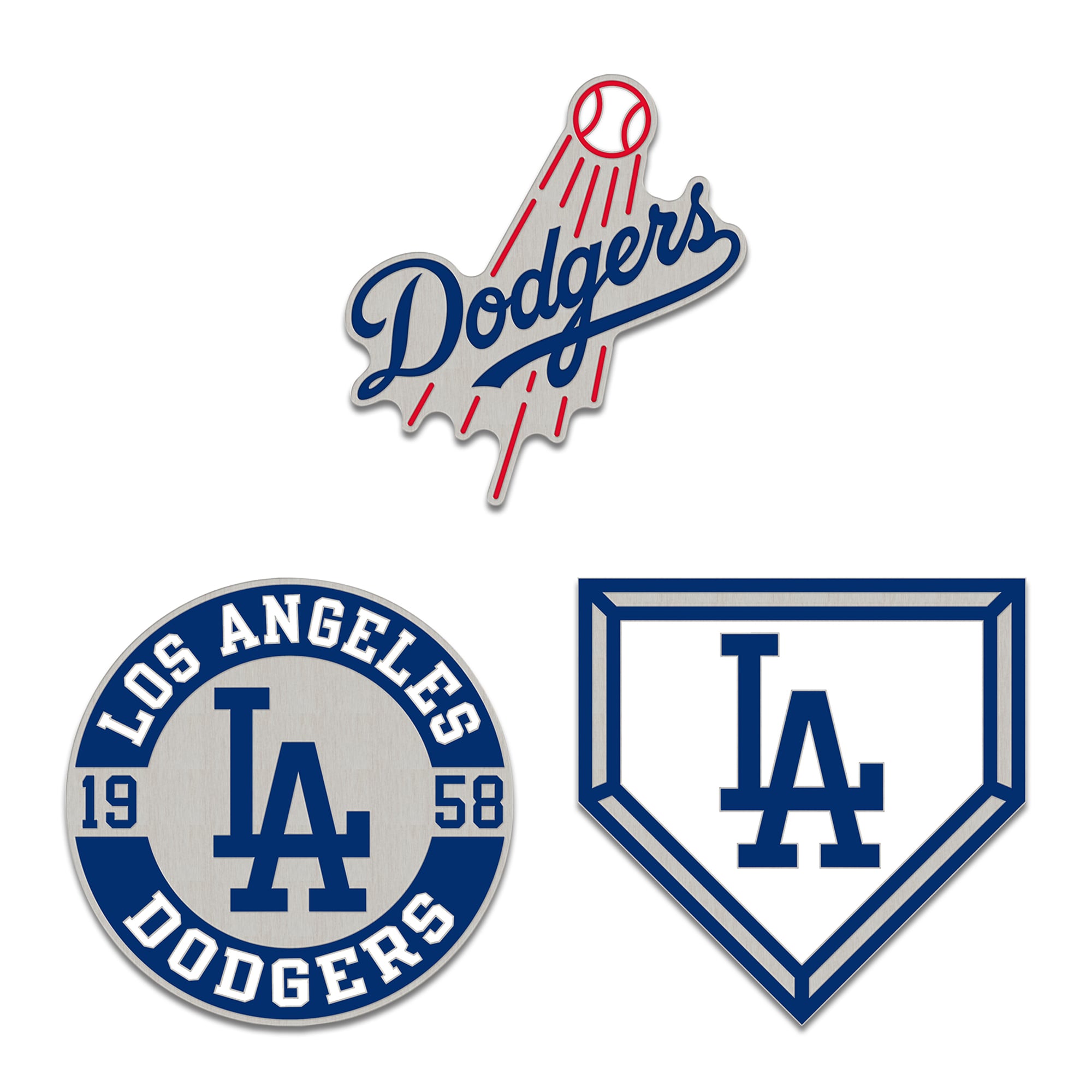 Ensemble de pin de collection WinCraft Los Angeles Dodgers en trois pièces