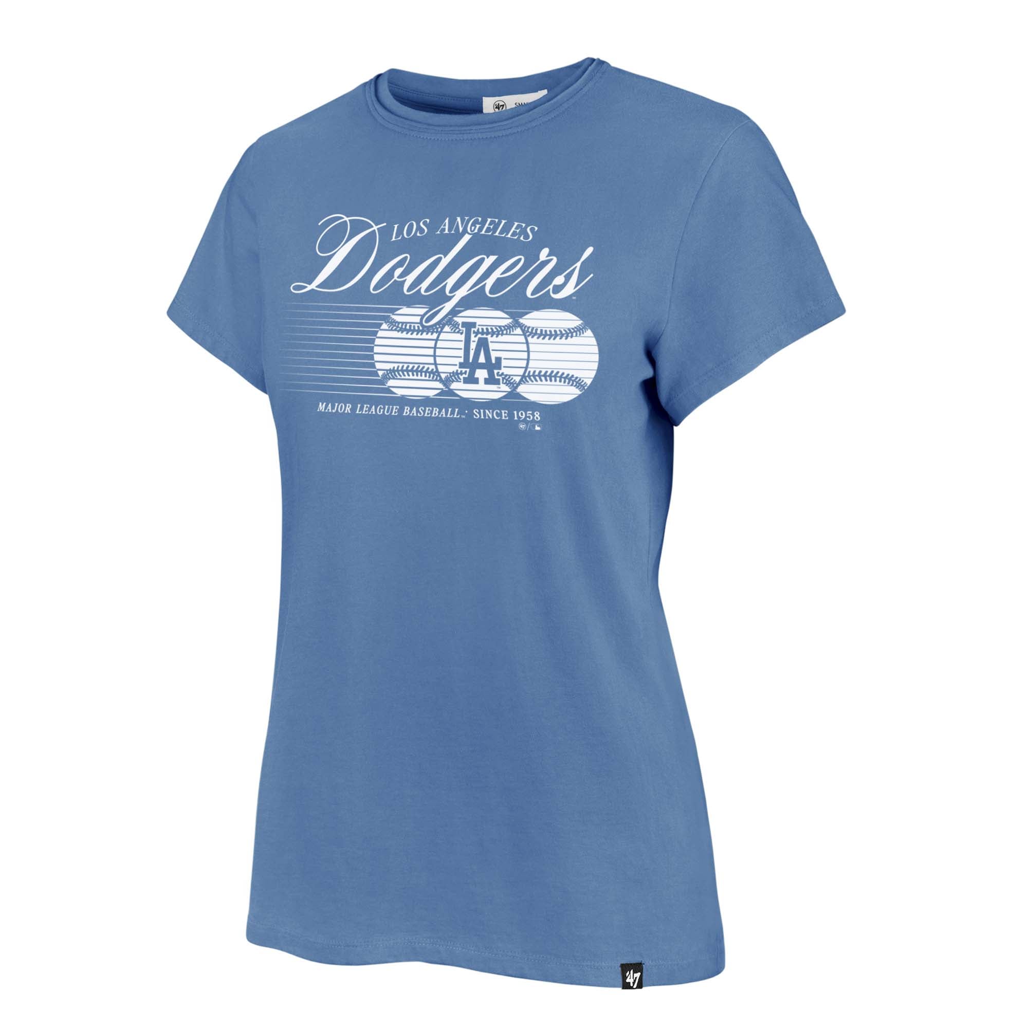 T-shirt Frankie Speed ​​Throw bleu pour femmes des Dodgers de Los Angeles, modèle 47