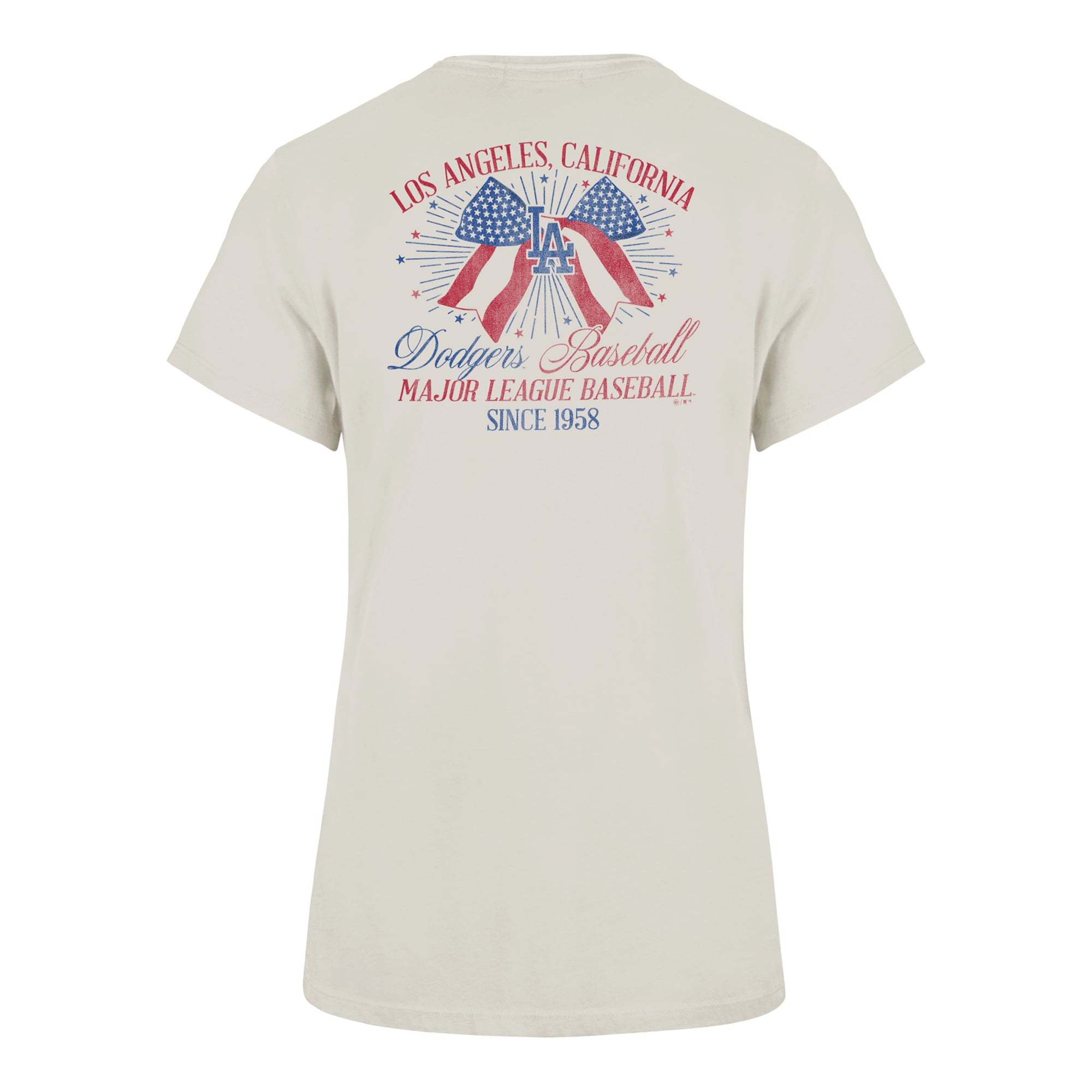 T-shirt Frankie '47 Cream Los Angeles Dodgers Bow Burst pour femmes