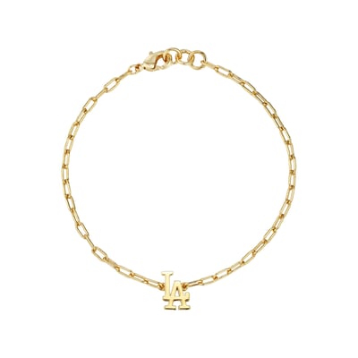  Los Angeles Dodgers by Jill Martin Women's Classic Paperclip Bracelet - Gold