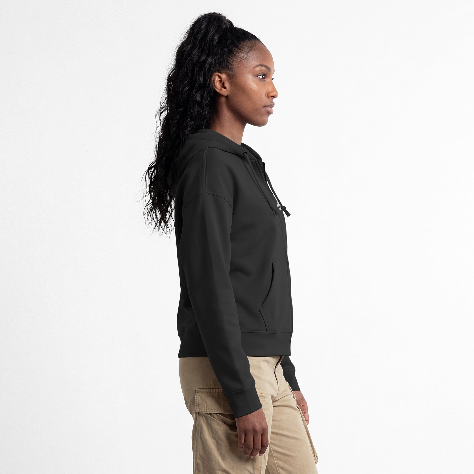 Women's Champion Black Los Angeles Dodgers Powerblend Fleece Full-Zip Hoodie