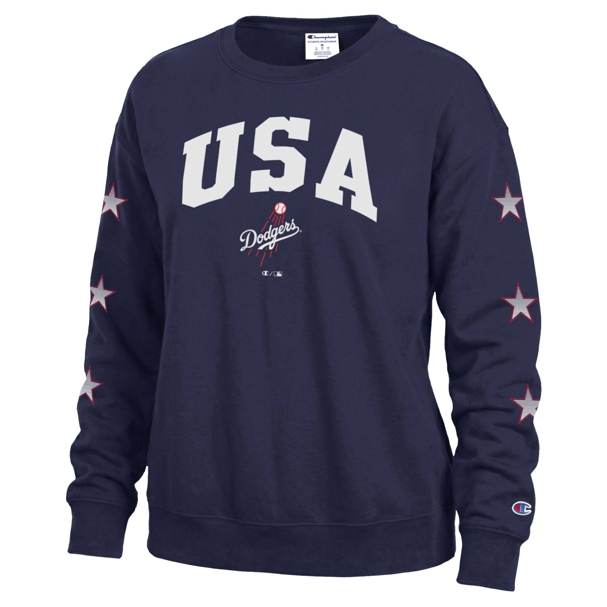 Sweat-shirt à col rond en polaire Champion bleu marine Los Angeles Dodgers Americana pour femme