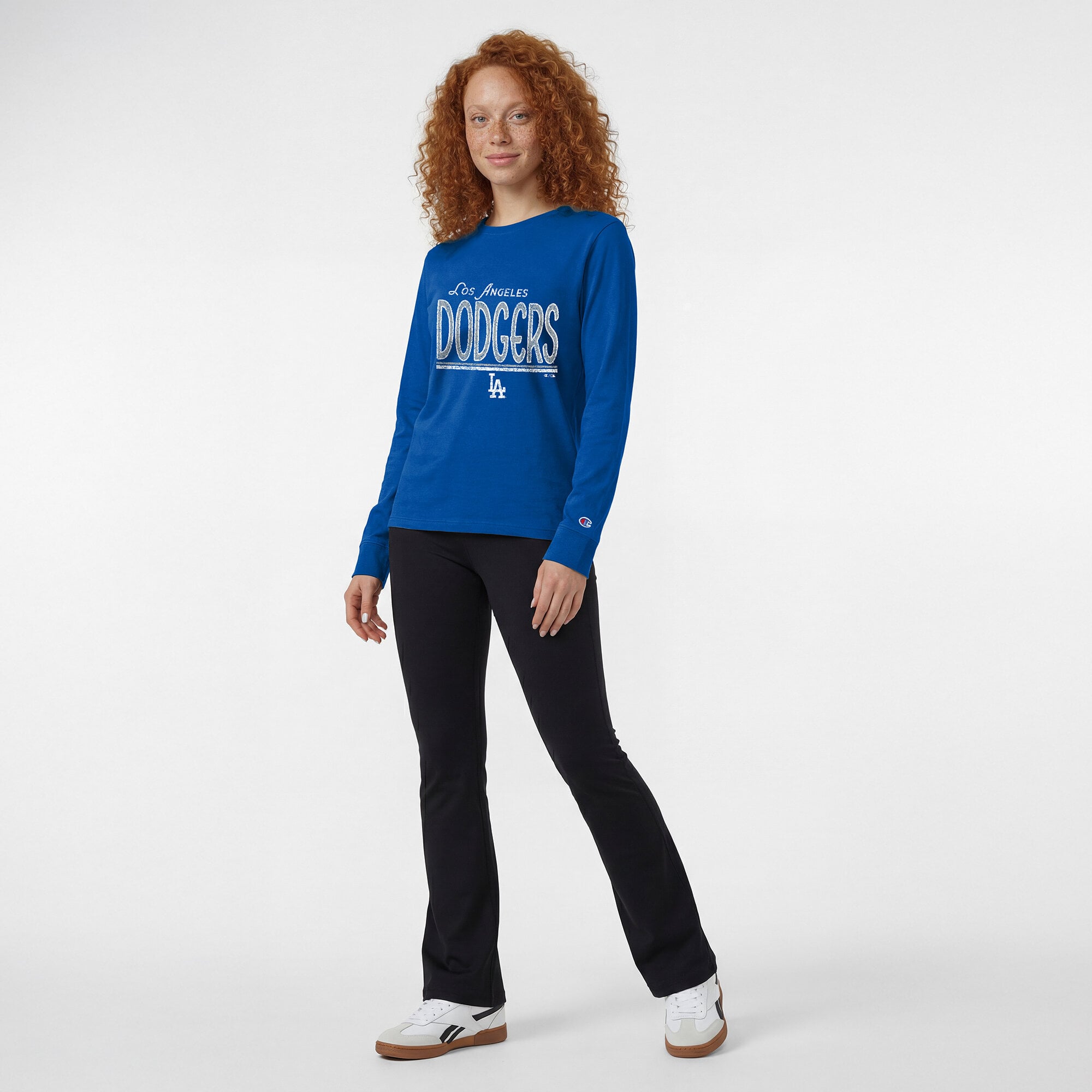 T-shirt à manches longues Champion Royal Los Angeles Dodgers pour femmes