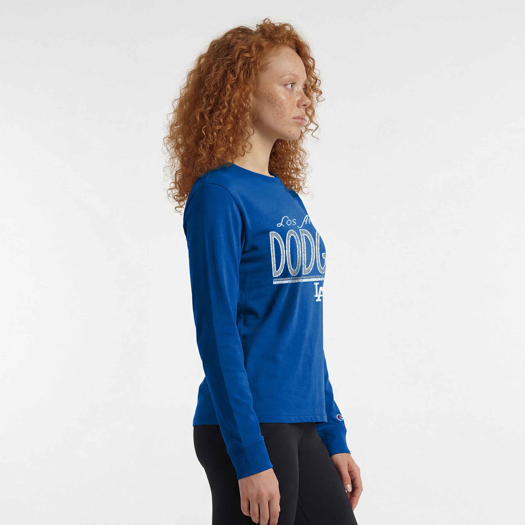 T-shirt à manches longues Champion Royal Los Angeles Dodgers pour femmes