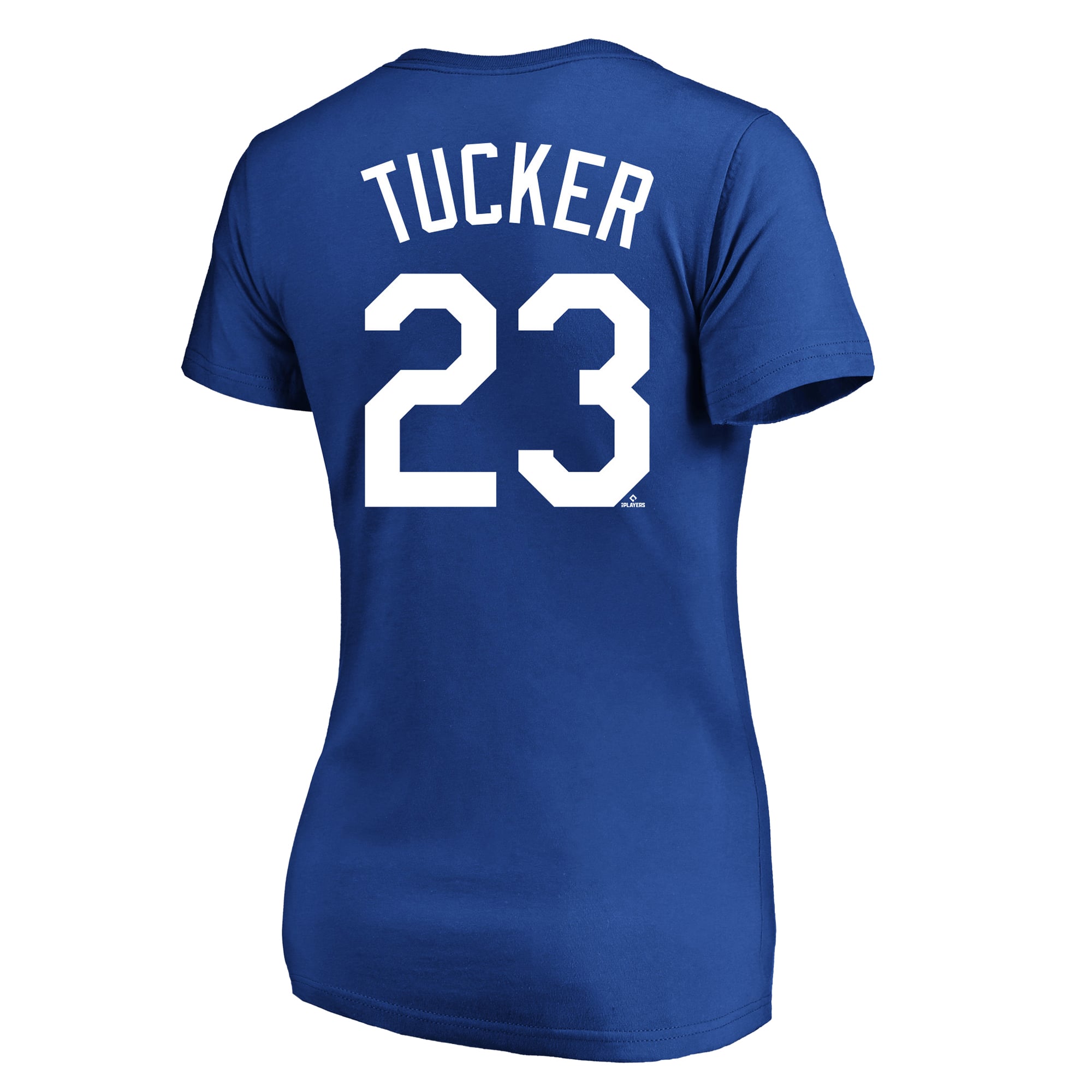 T-shirt à col en V pour femmes Fanatics Kyle Tucker Royal Los Angeles Dodgers, grande taille, nom et numéro