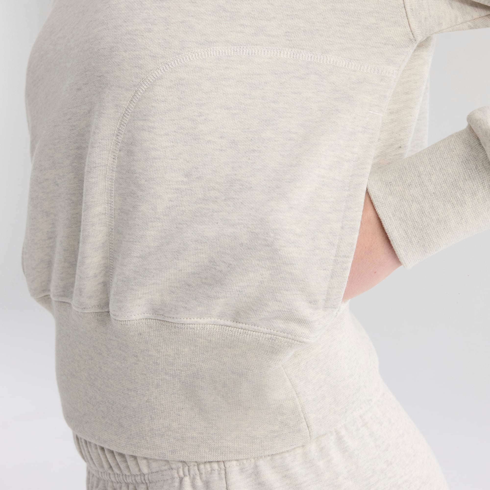 Sweat-shirt à col zippé Fanatics pour femme, couleur avoine chinée, Los Angeles Dodgers, en tissu éponge emblématique.
