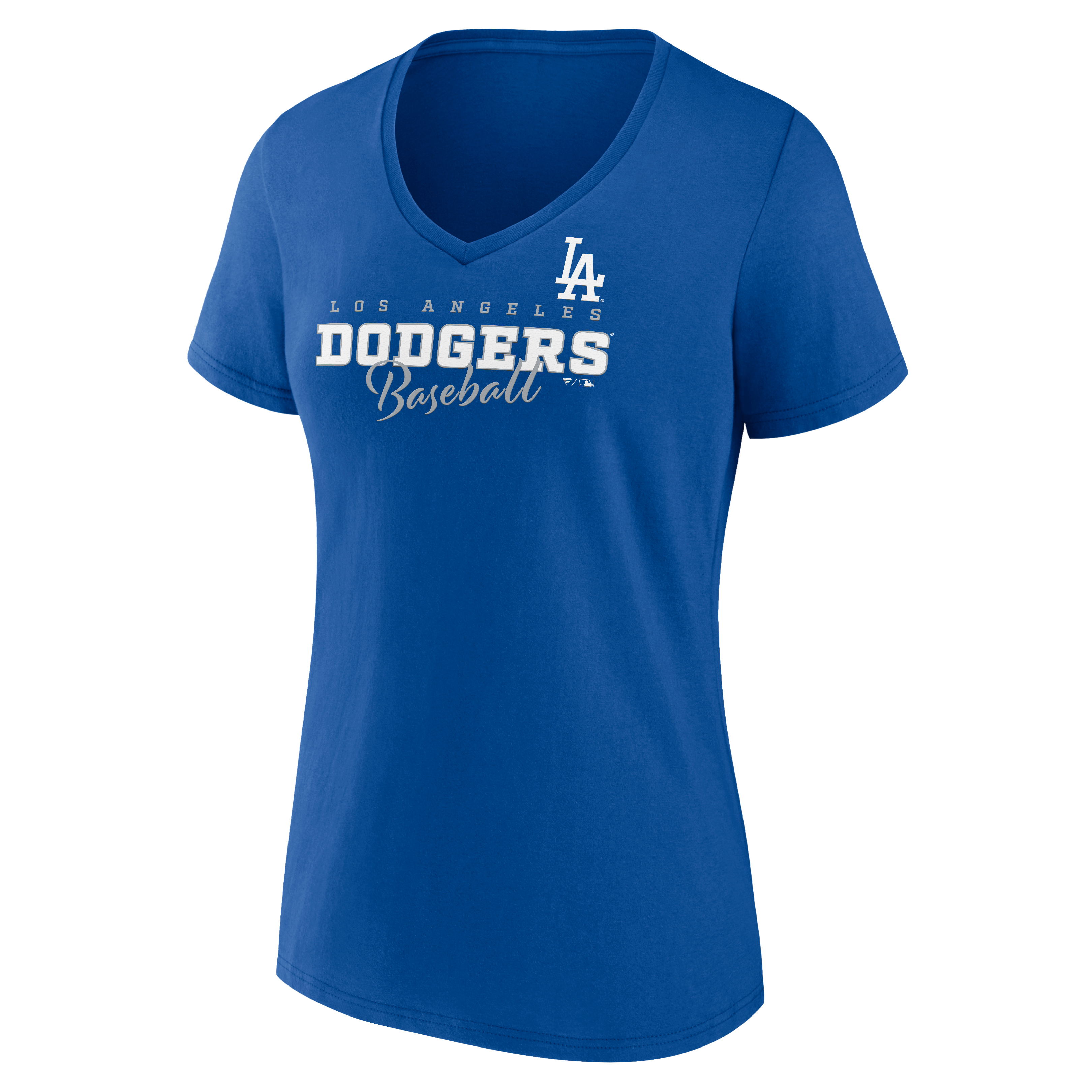 T-shirt à col en V Fanatics Royal pour femmes Los Angeles Dodgers Back Business
