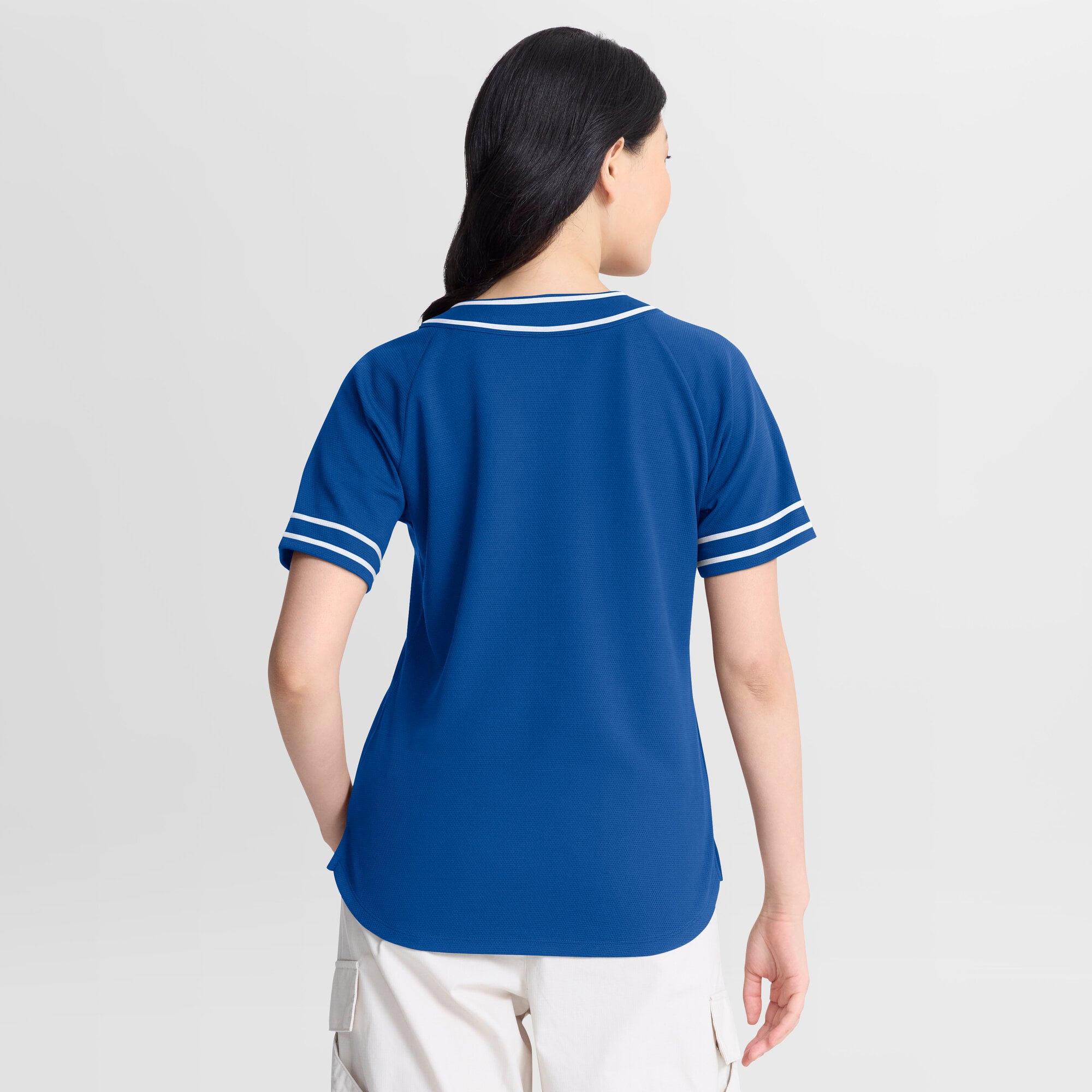 T-shirt raglan à col en V Fanatics Royal Los Angeles Dodgers Diva Race Ahead pour femmes