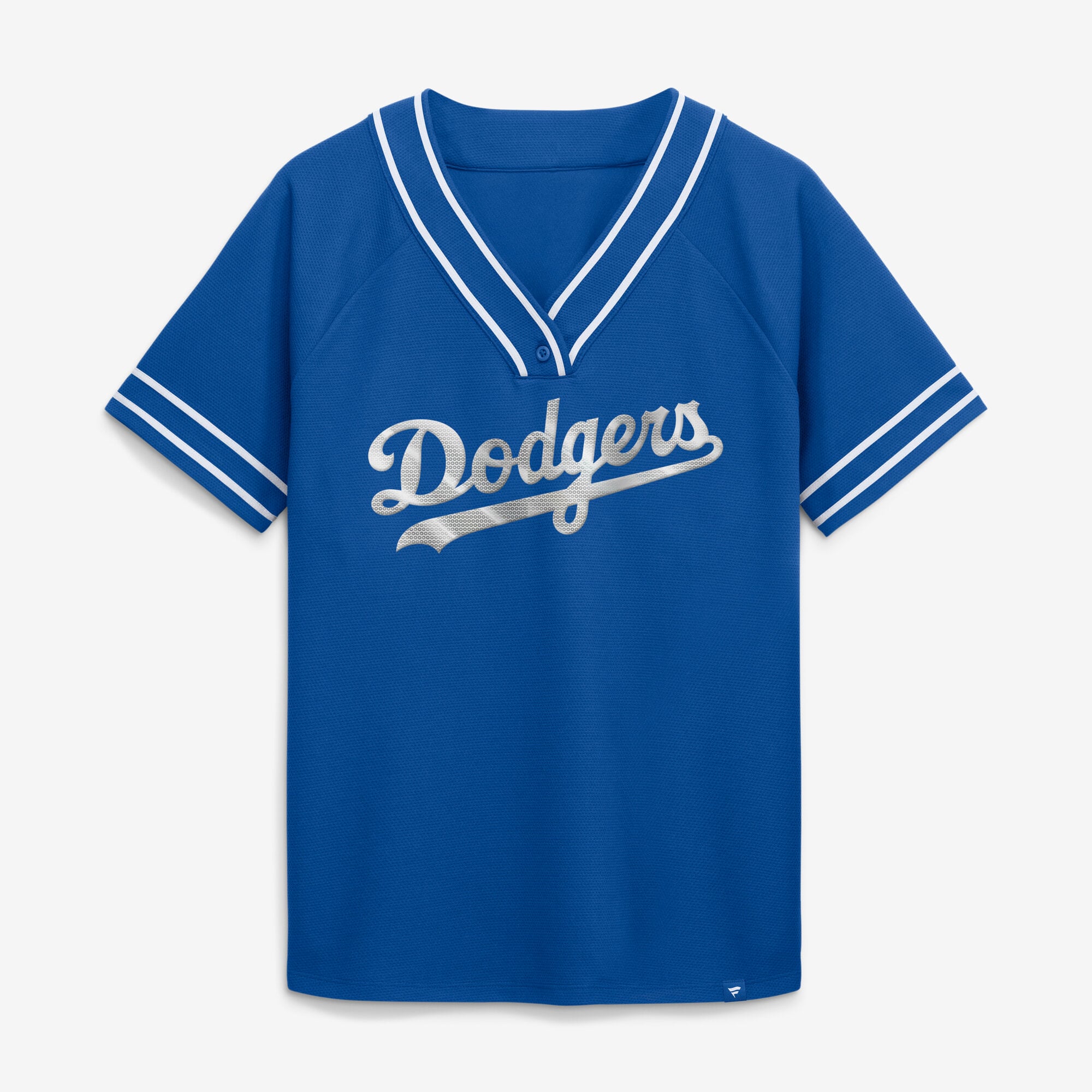 Women's Fanatics Royal Los Angeles Dodgers Diva Race Ahead Raglan V-Neck T-Shirt