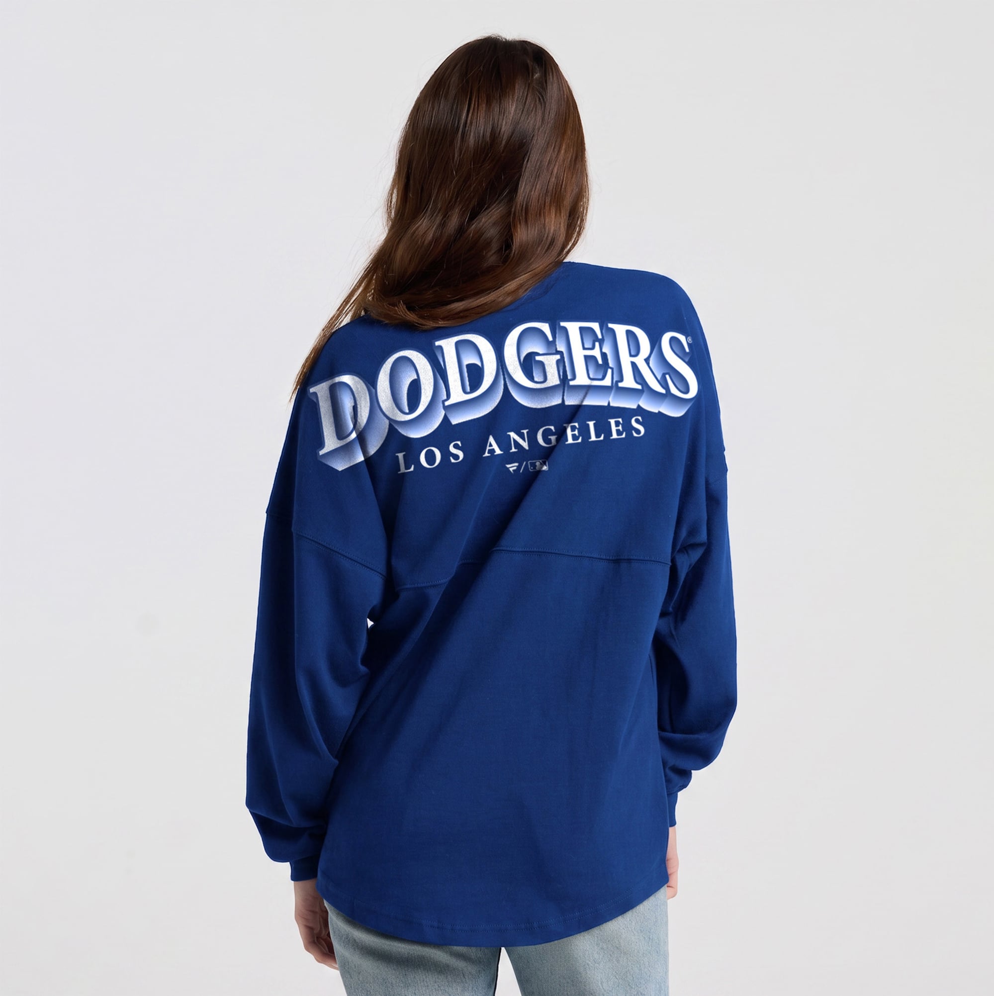 Women's Fanatics Royal Los Angeles Dodgers Spirit Jersey Heavyweight Long Sleeve T-Shirt