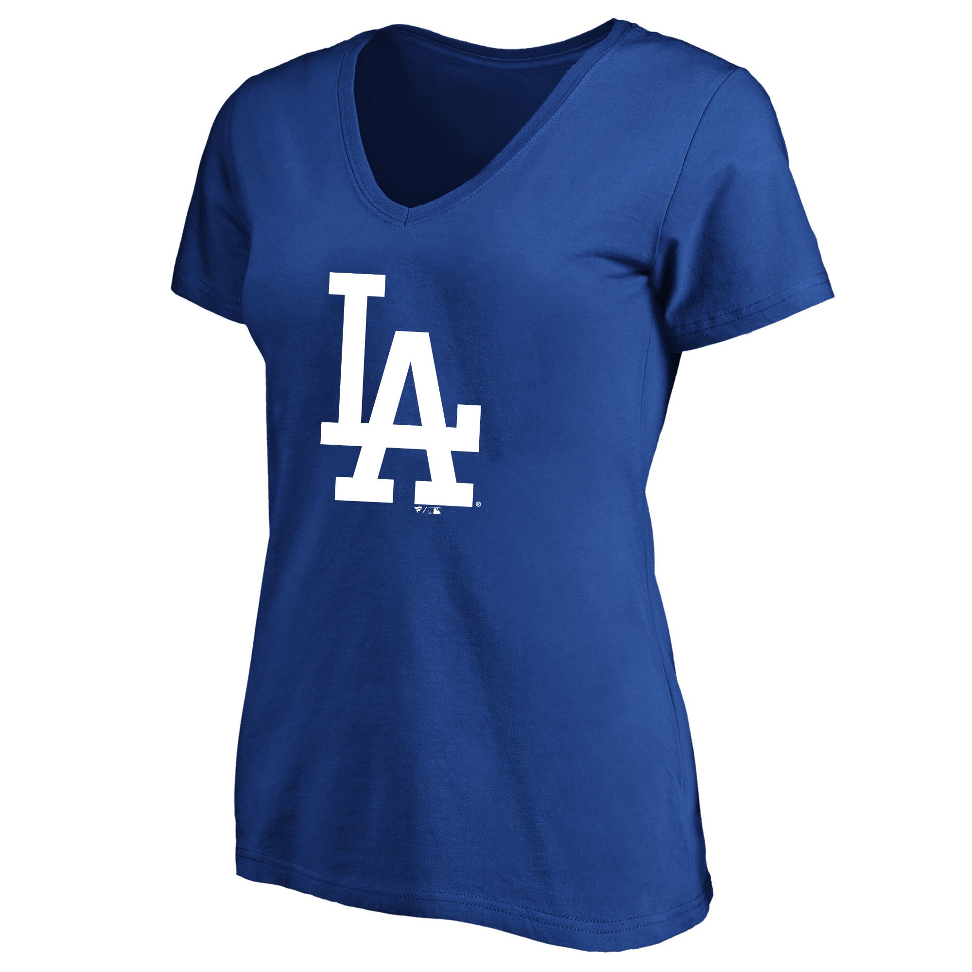 T-shirt à col en V pour femmes Fanatics Shohei Ohtani Royal Los Angeles Dodgers, grandes tailles, nom et numéro
