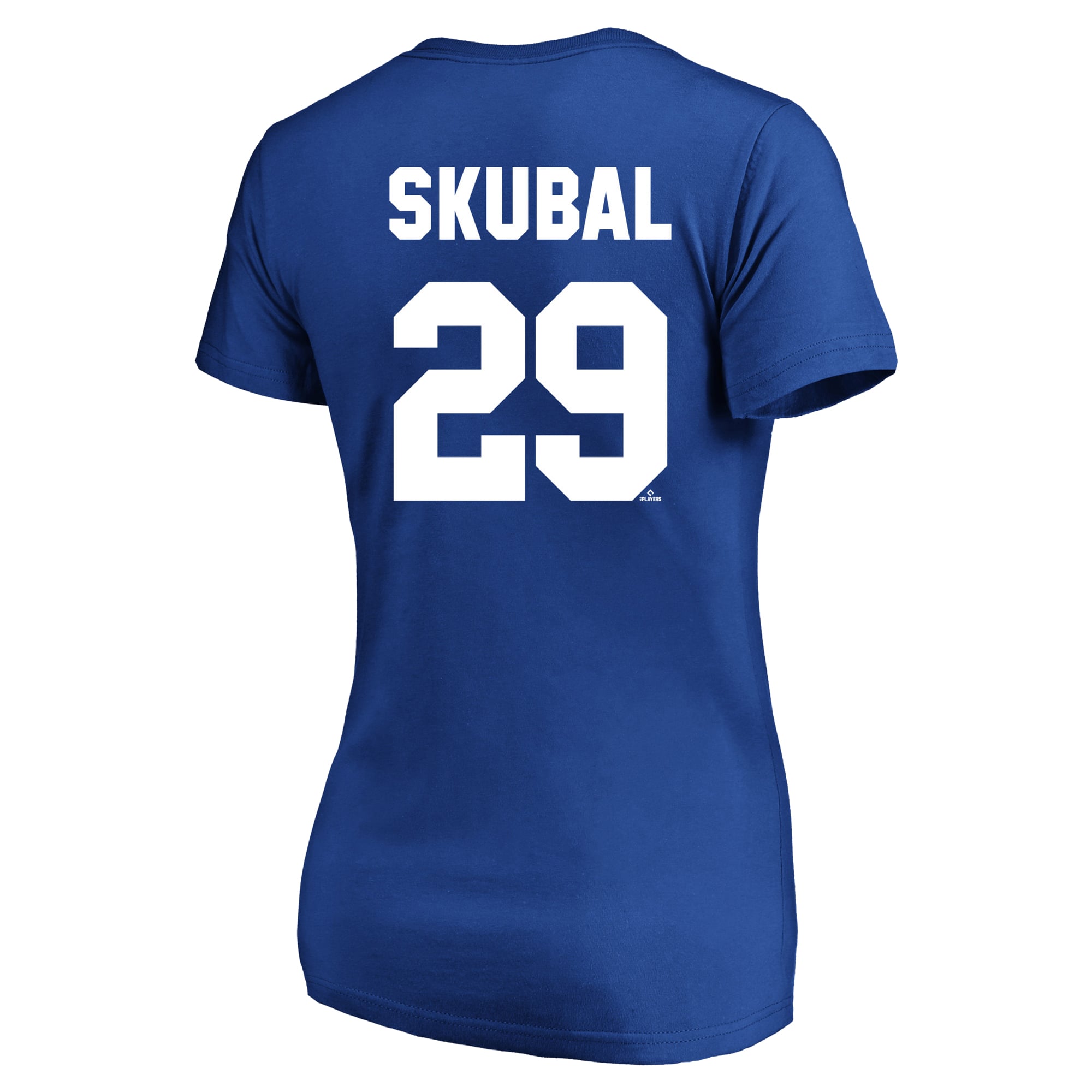 T-shirt à col en V pour femmes Fanatics Tarik Skubal Royal Los Angeles Dodgers, grande taille, nom et numéro