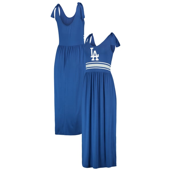 dodger blue dress Women's G-III 4Her by Carl Banks Royal Los Angeles Dodgers Game Over Maxi Rewards 30% Off NH JUNE 2026 Striped Empire-Waist Midi Dress Big Kid Shoe Size:12