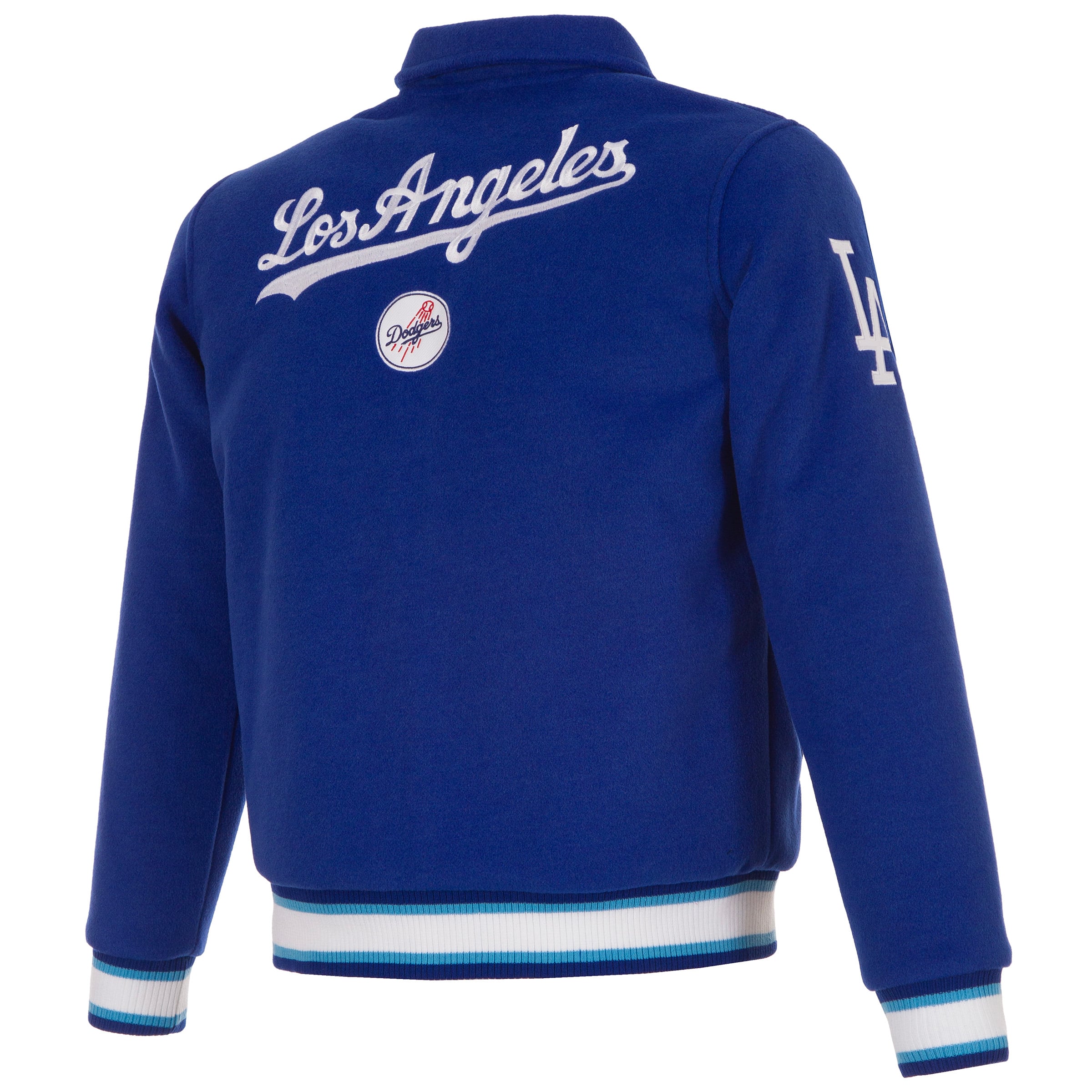 Veste réversible en laine à boutons-pression pour femme JH Design Royal Los Angeles Dodgers