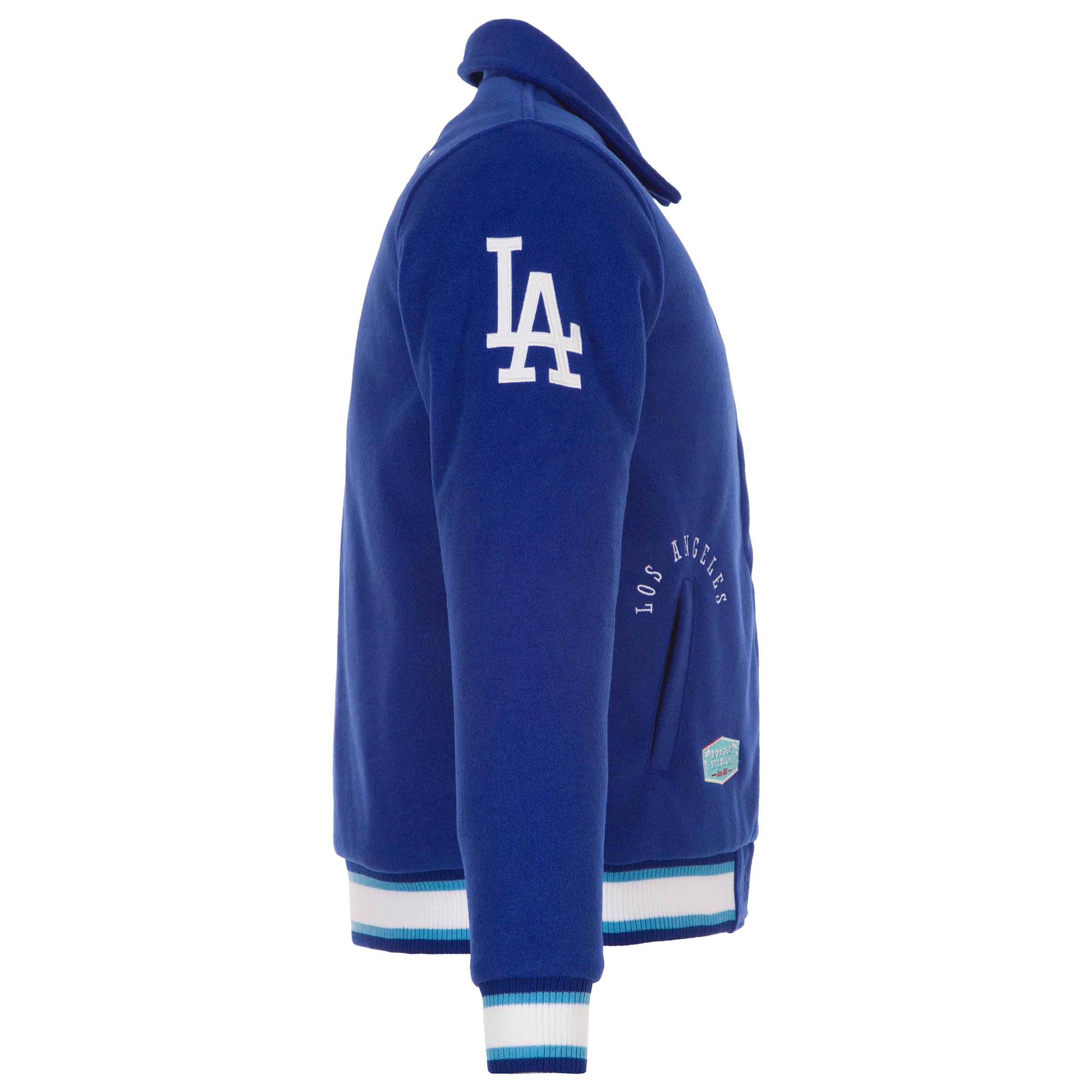Veste réversible en laine à boutons-pression pour femme JH Design Royal Los Angeles Dodgers