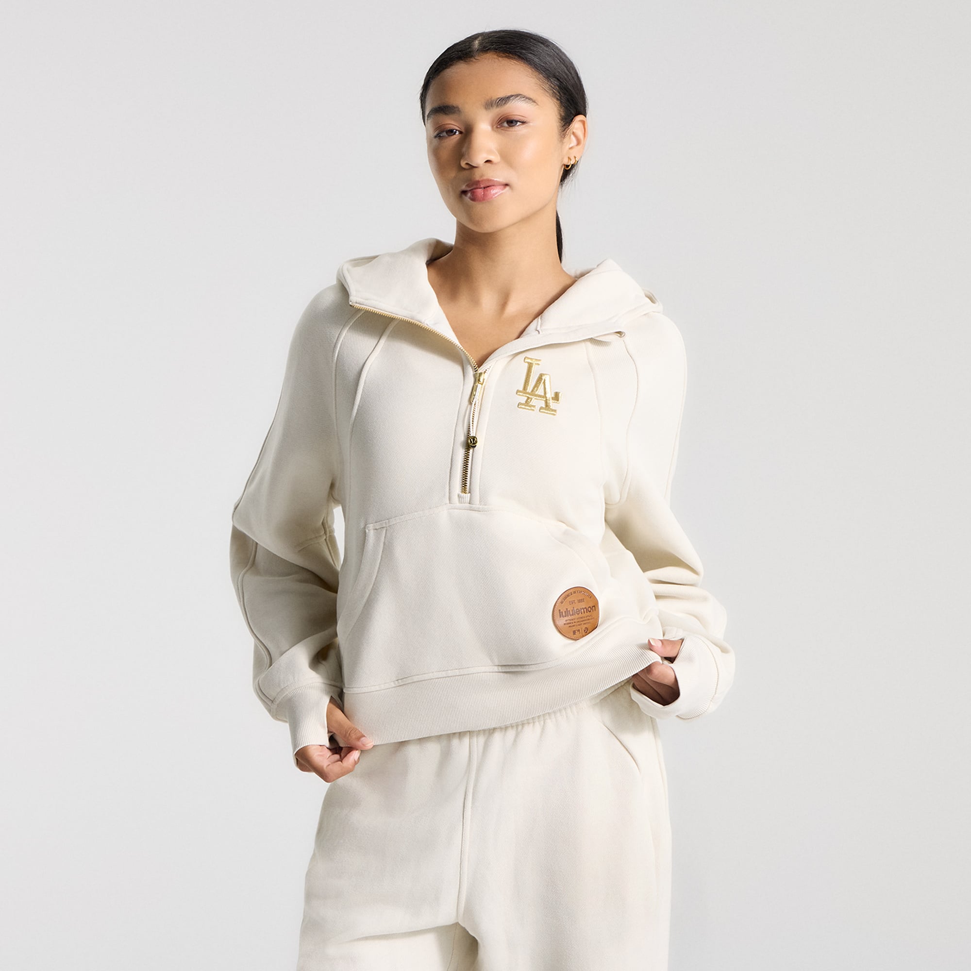 Women's lululemon Symphony Blue Los Angeles Dodgers Scuba Oversized Half-Zip Hoodie