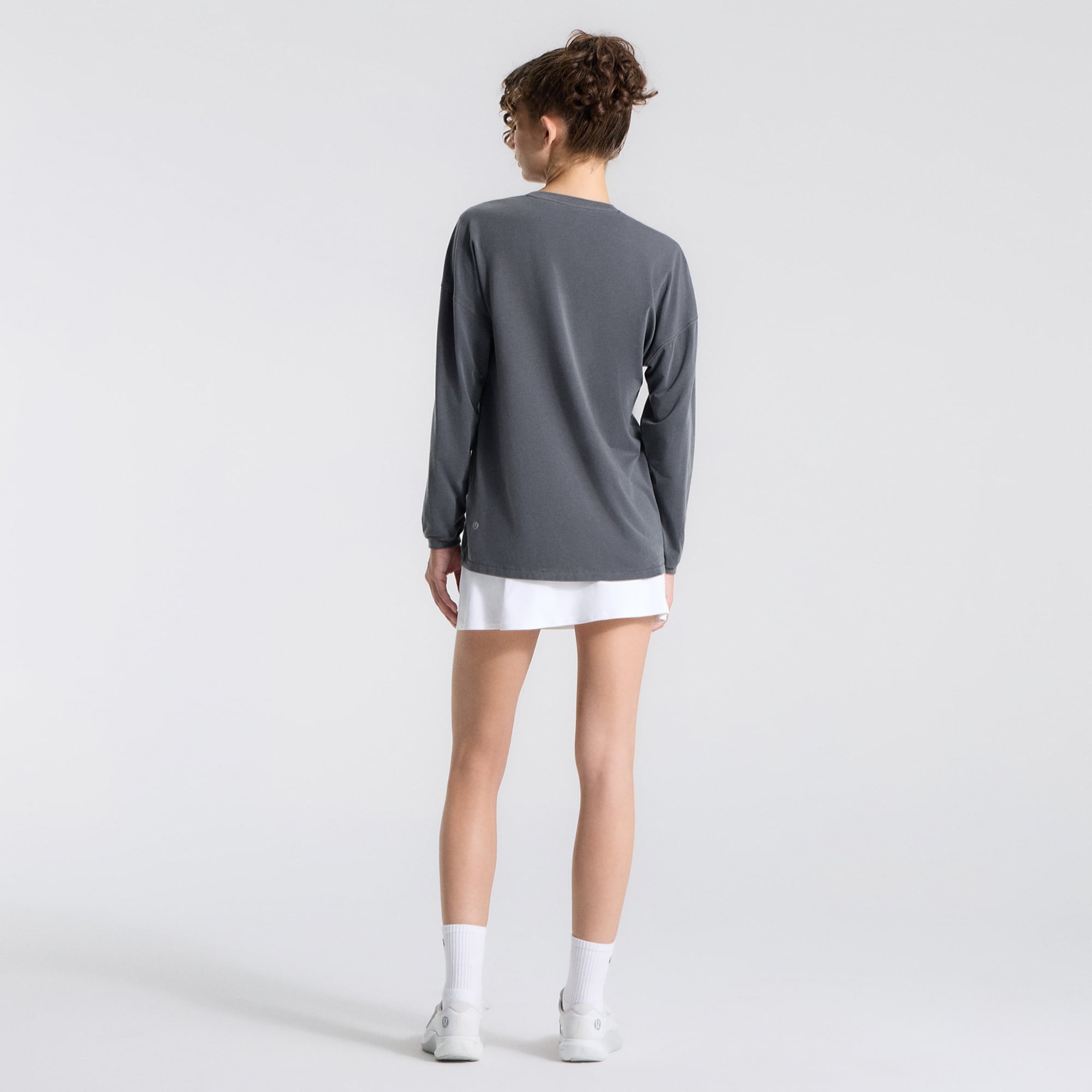 Women's lululemon Graphite Grey Los Angeles Dodgers Easy Set Relaxed Fit Long Sleeve T-Shirt