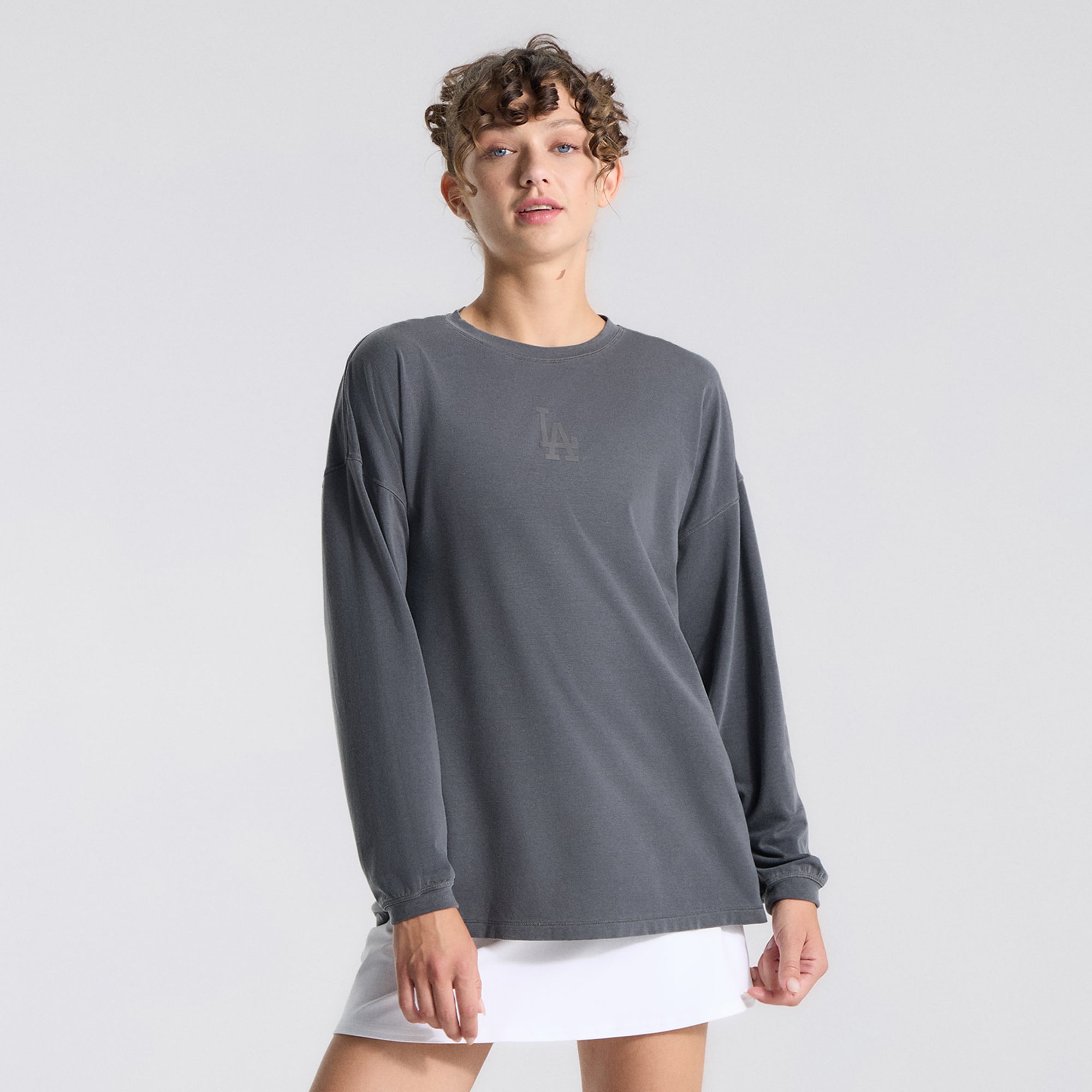 Women's lululemon Graphite Grey Los Angeles Dodgers Easy Set Relaxed Fit Long Sleeve T-Shirt