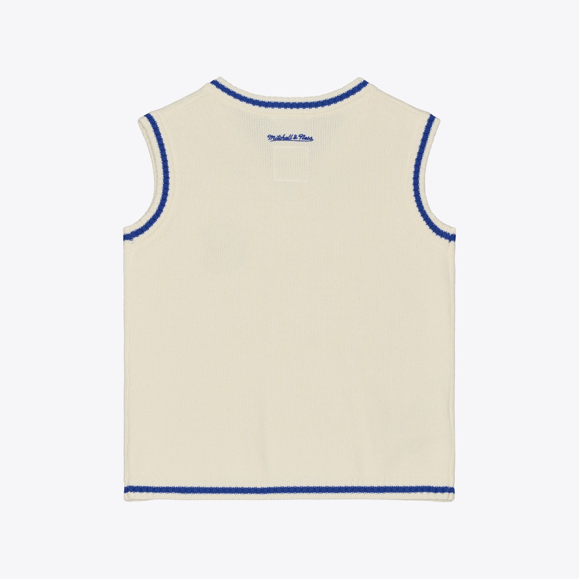Women's Mitchell & Ness Cream Los Angeles Dodgers Cooperstown Collection Retro Roots Sweater Vest