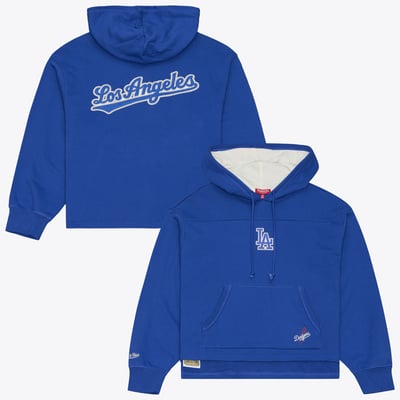 Los Angeles Dodgers Mitchell & Ness Women's Cooperstown Collection Retro Roots Pullover Hoodie - Royal

