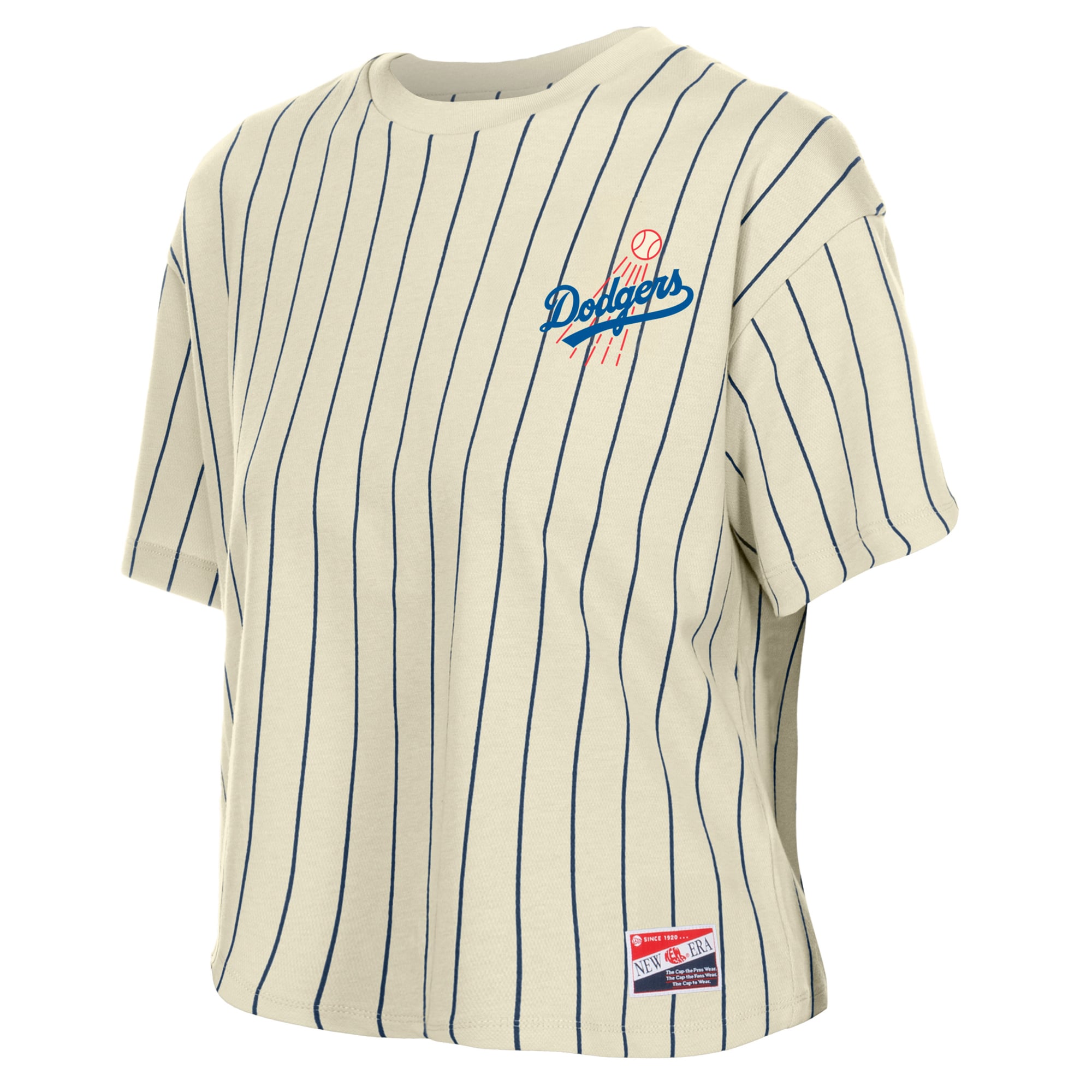 T-shirt New Era crème pour femme, style rétro Los Angeles Dodgers